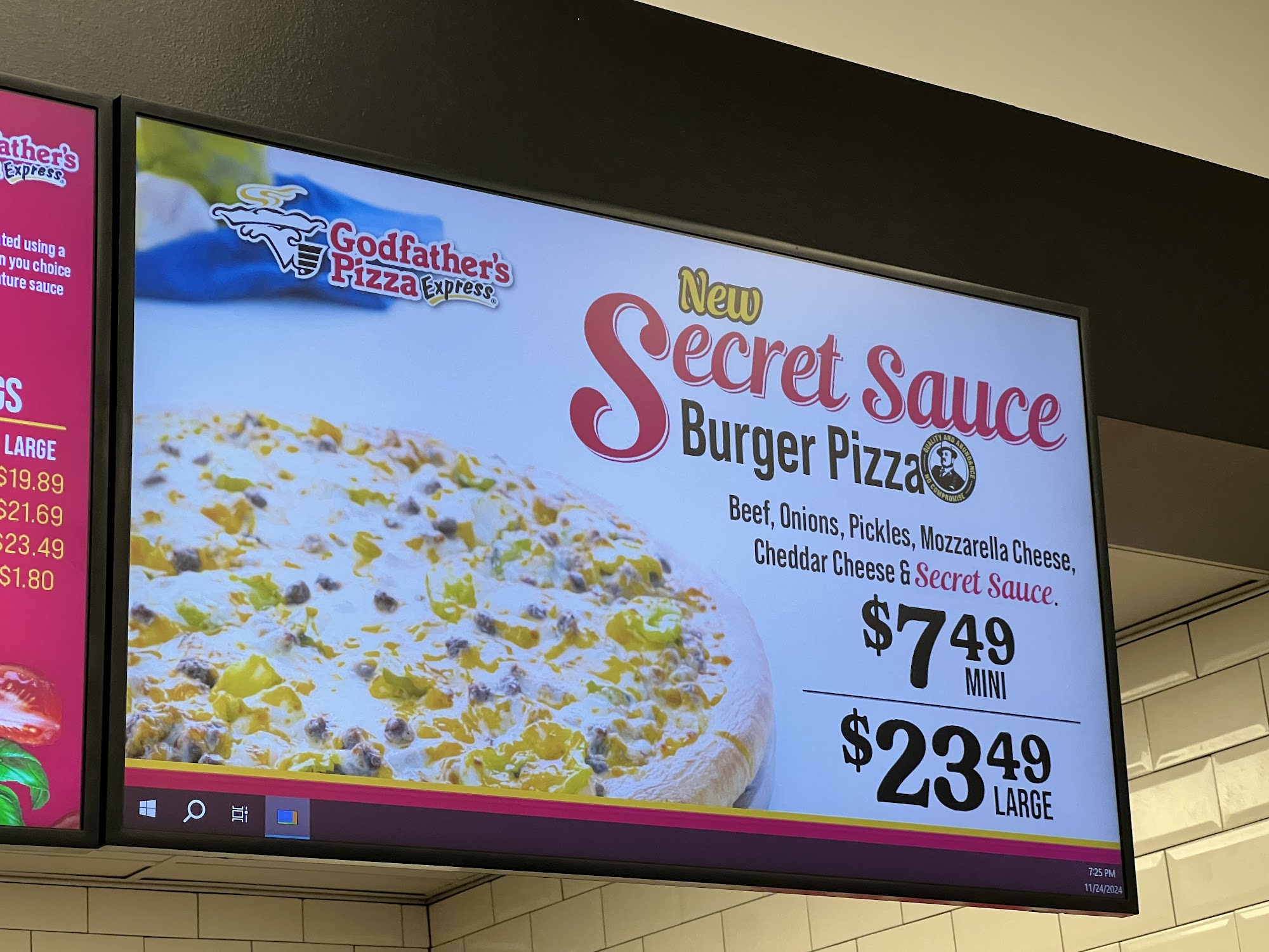 Godfather's Pizza Express Menu