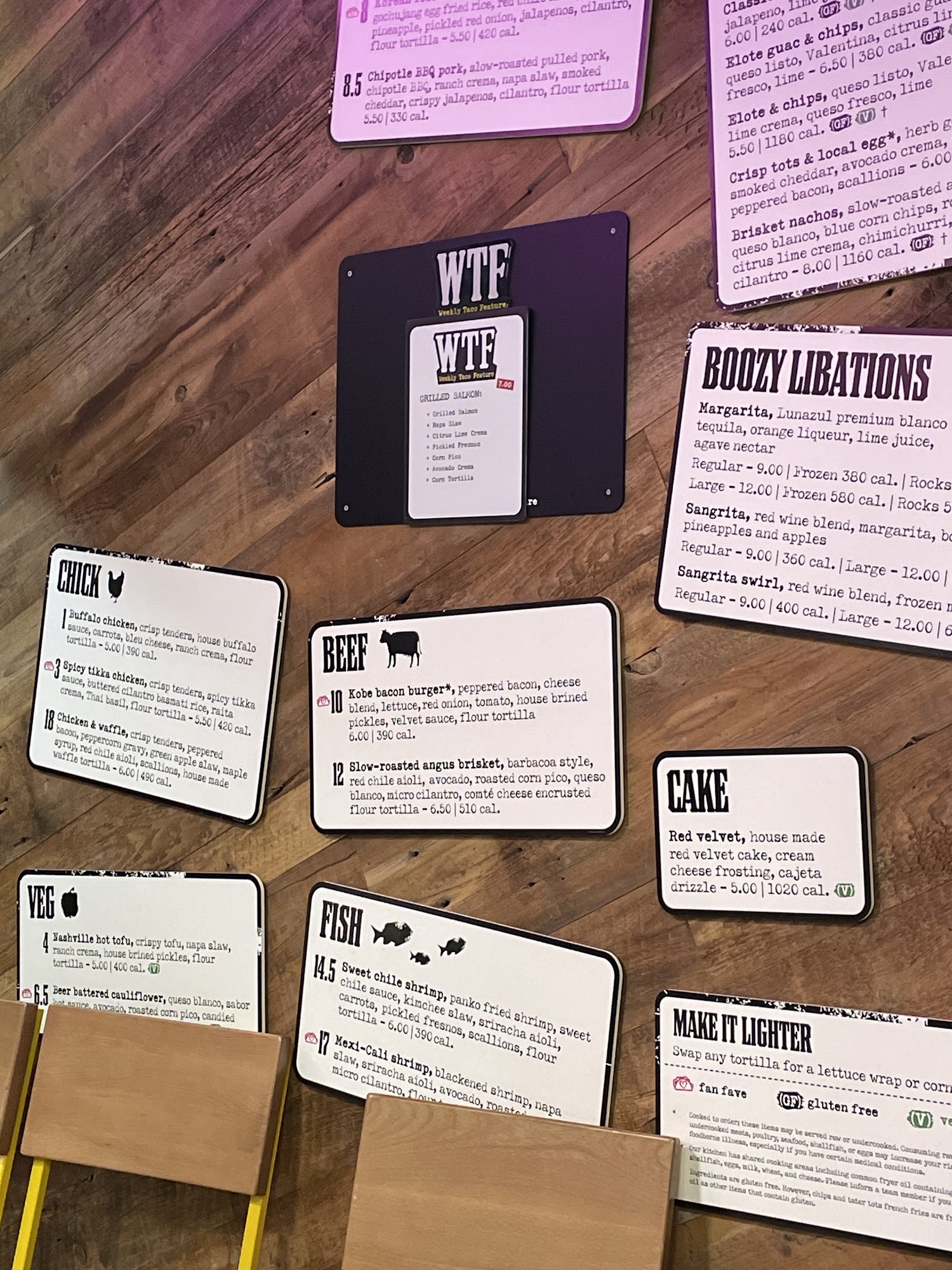 Velvet Taco Menu