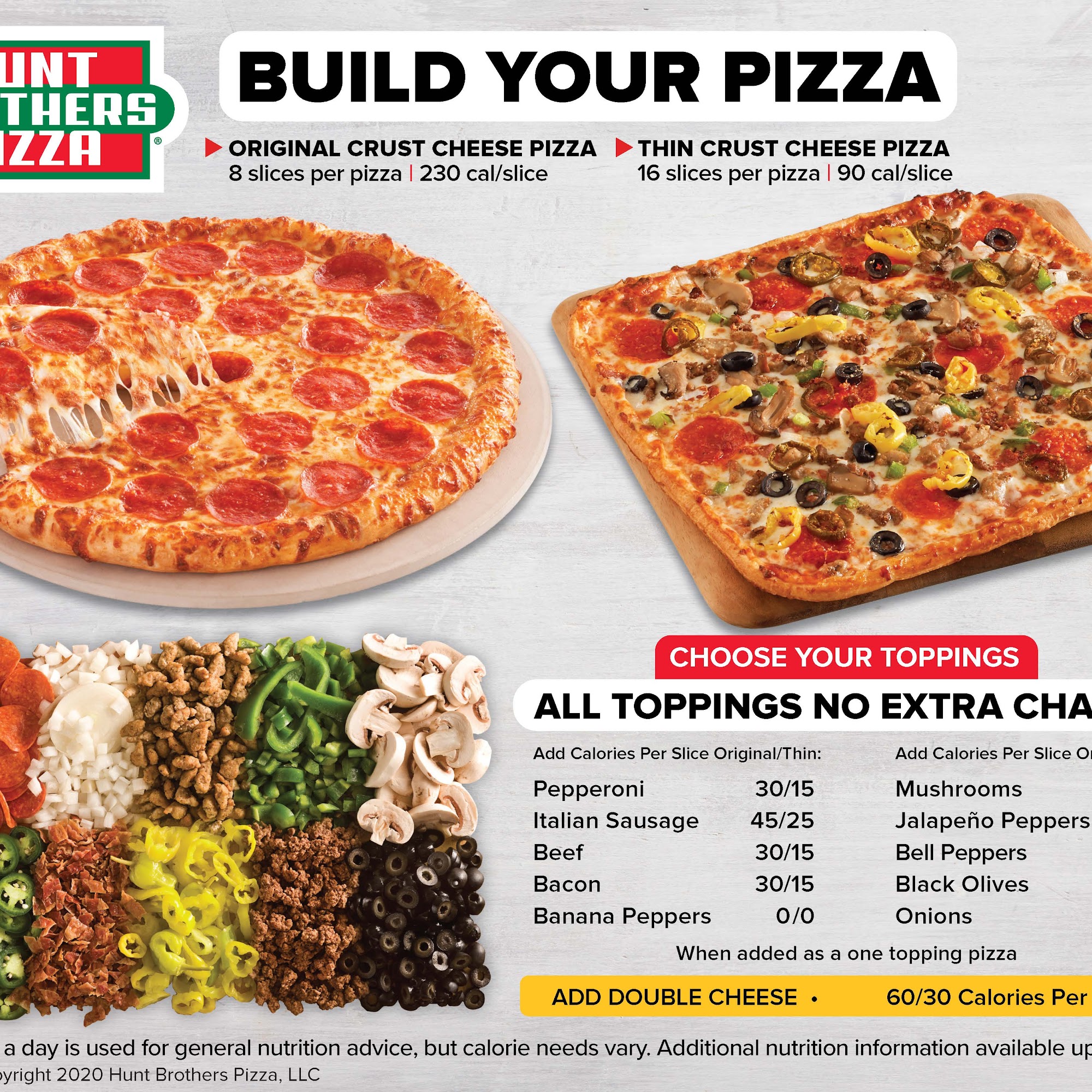 Hunt Brothers Pizza Menu