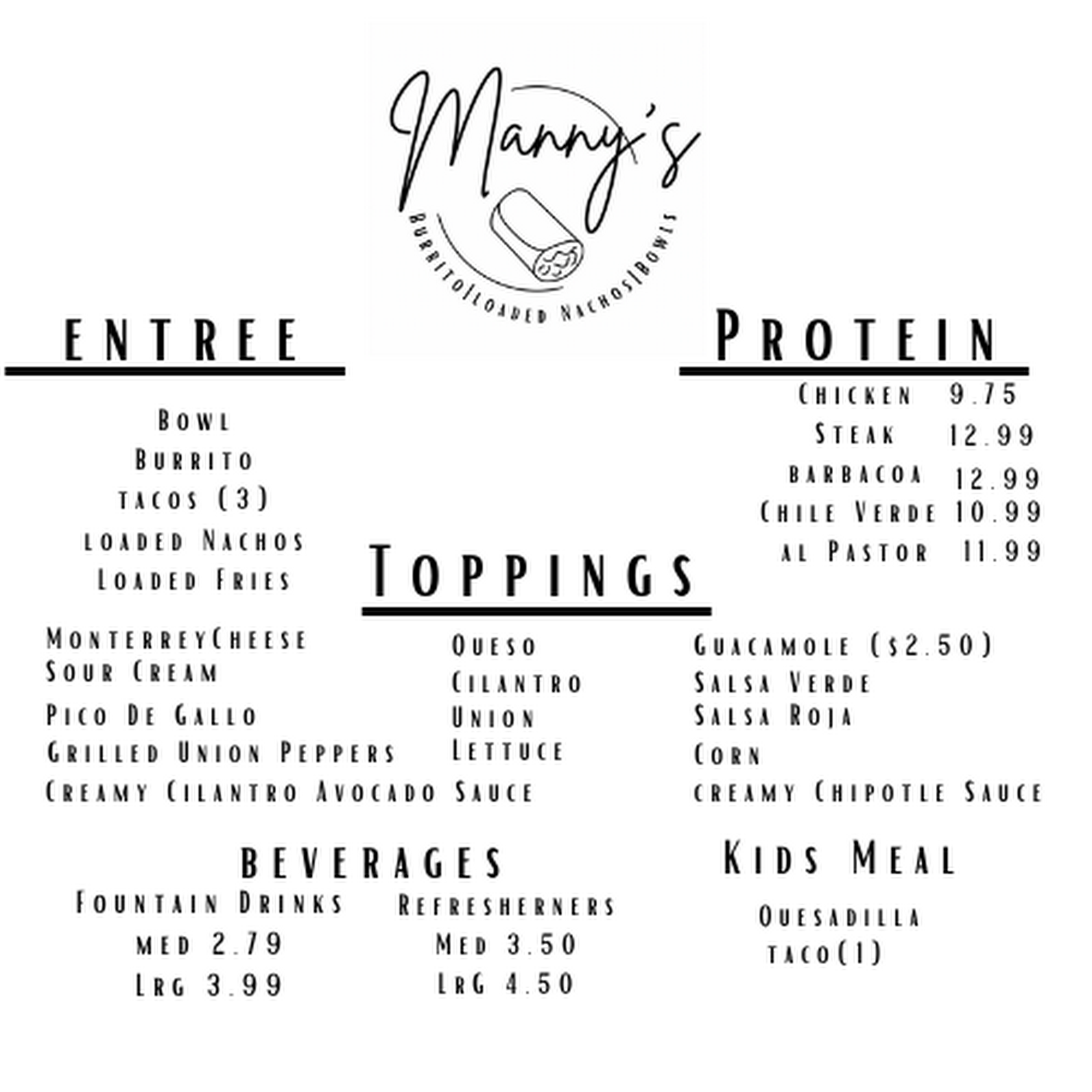 Manny's Menu