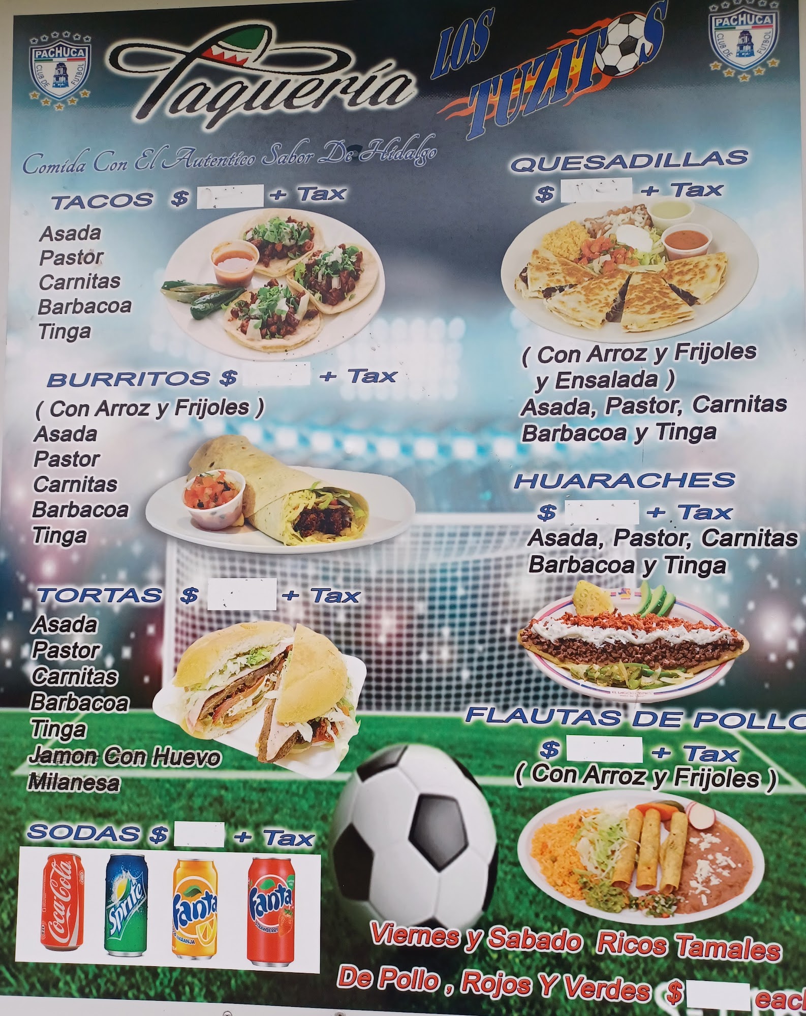 Taqueria Los Tuzitos Menu