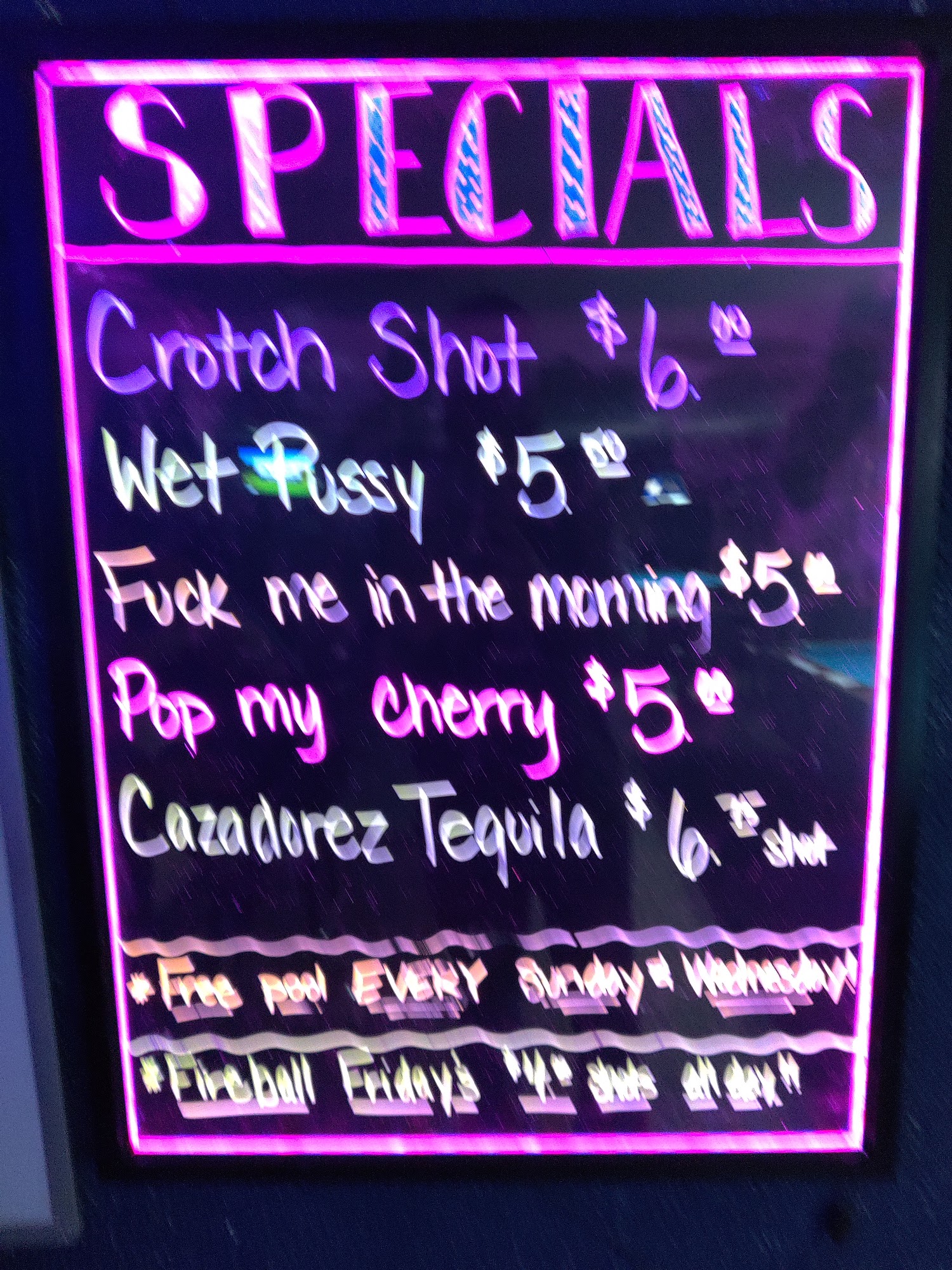 Blues Bar Menu