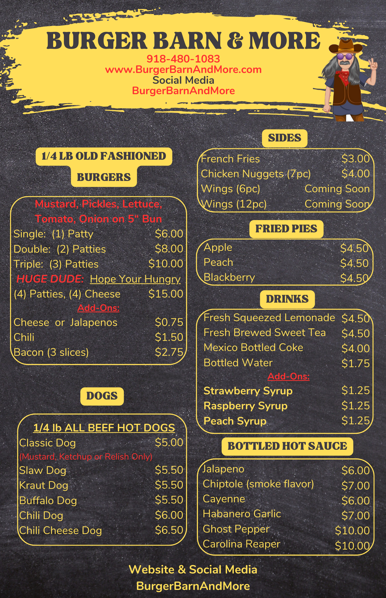 Burger Barn & More Menu