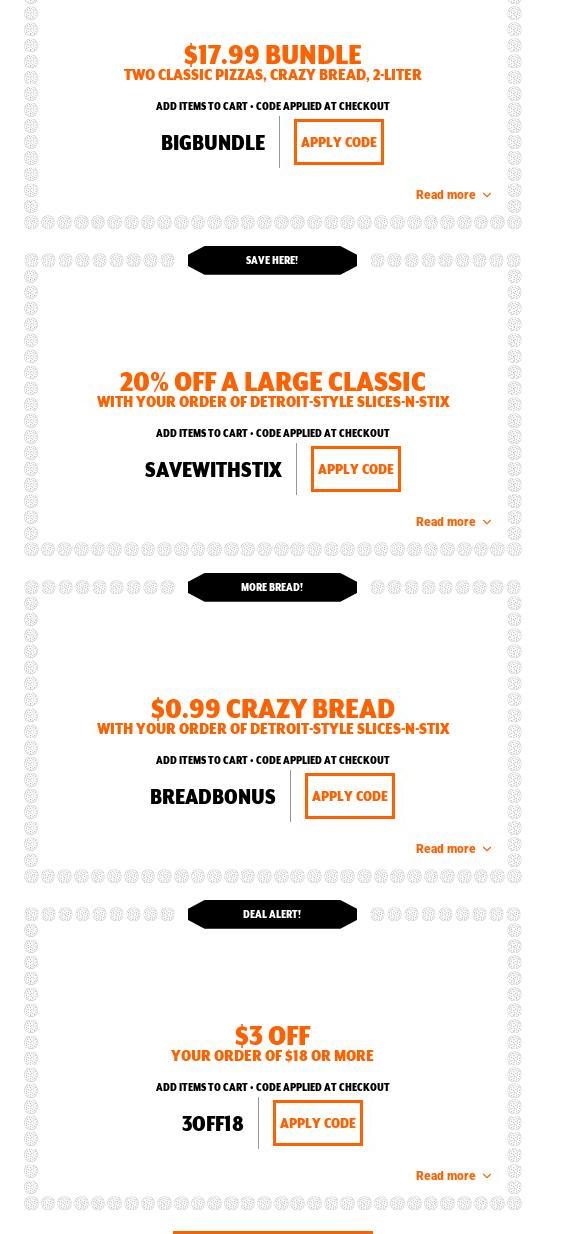 Little Caesars Pizza Menu