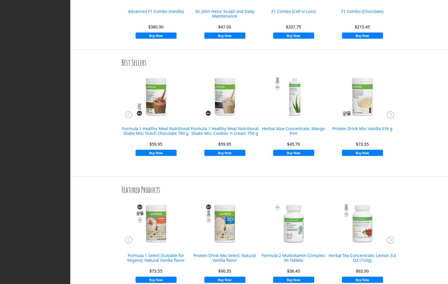 Downtown Nutrition Menu