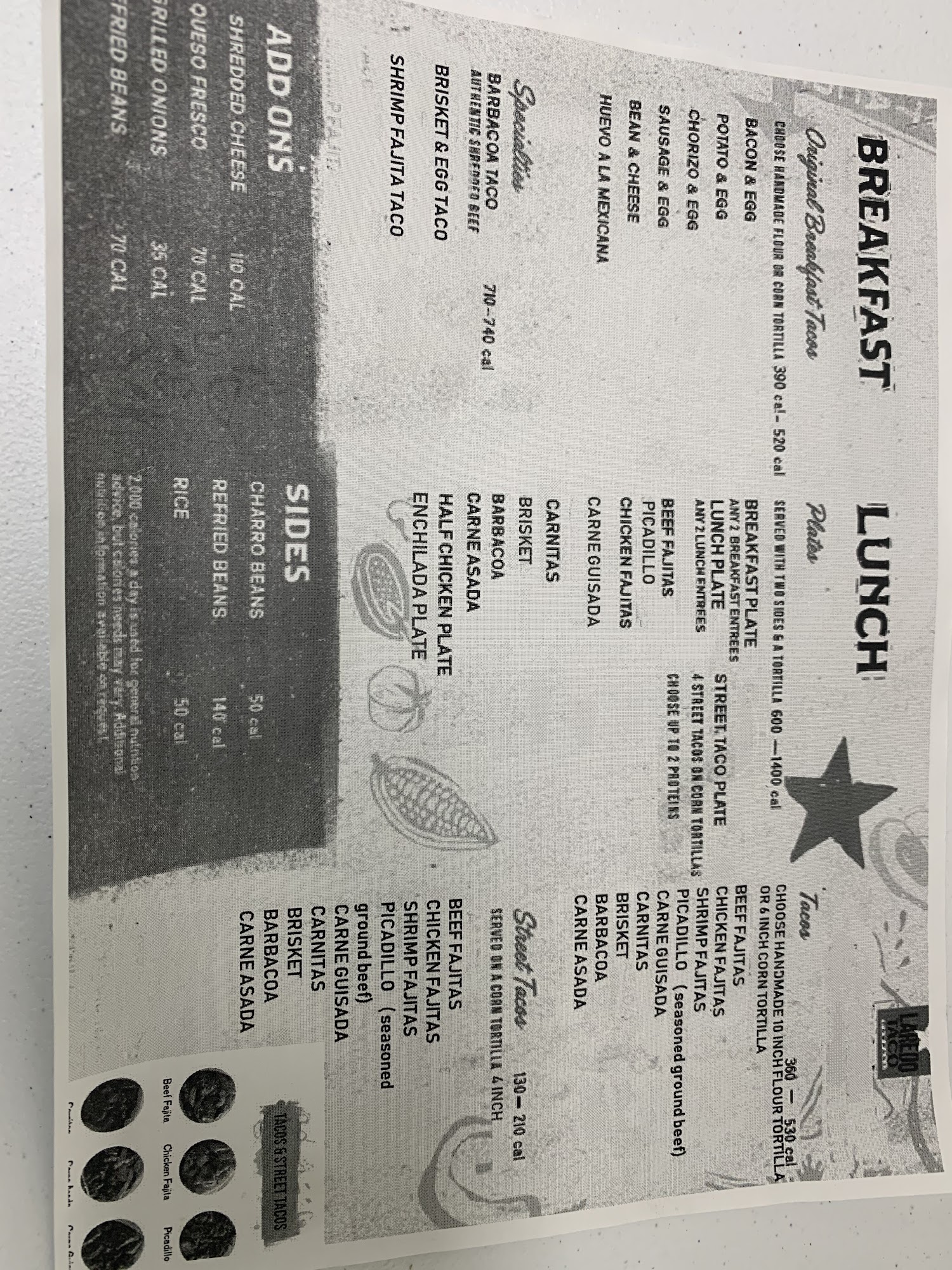 Laredo Taco Company Menu