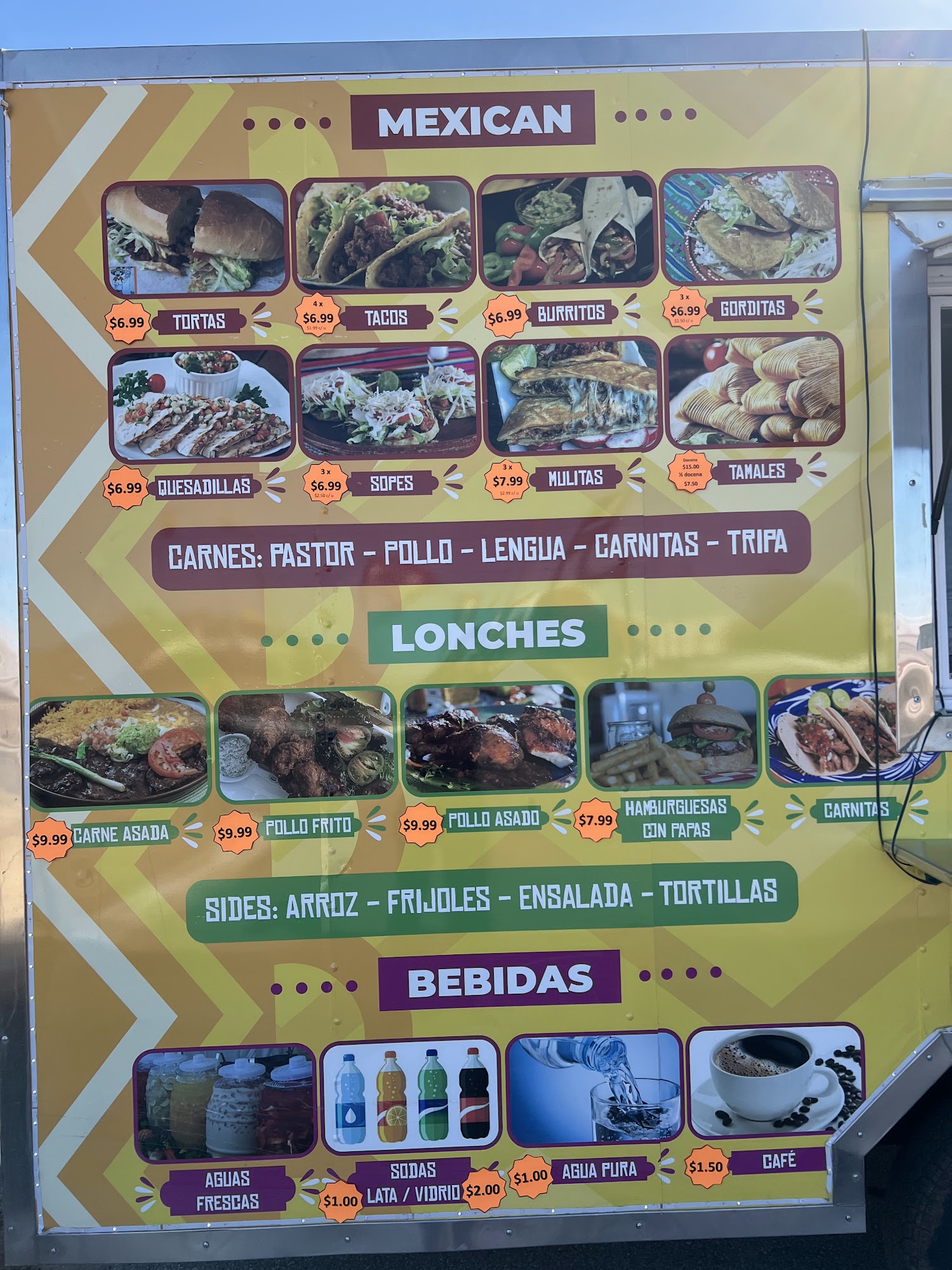 Taqueria el antojito food truck Menu
