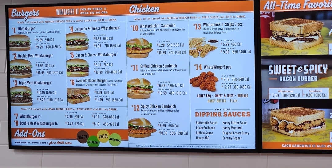 Whataburger Menu