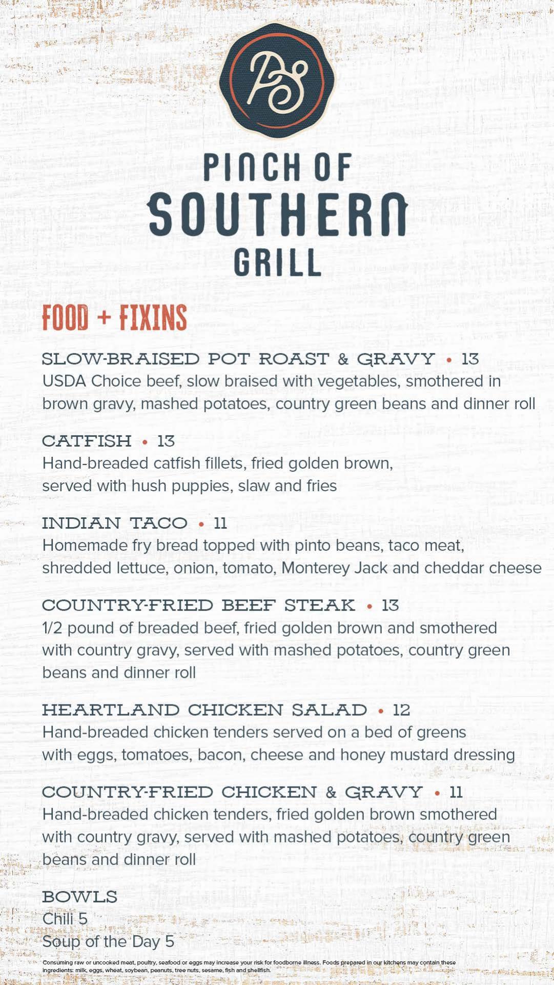 Back 40 Bar & Grill Menu