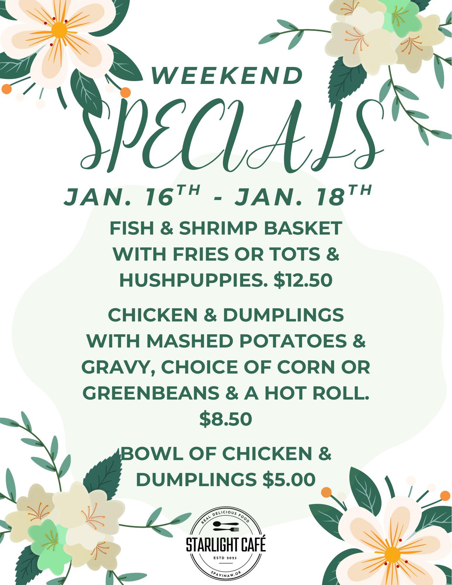 Starlight Café Menu