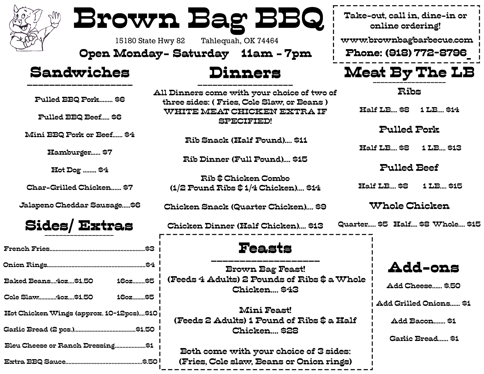 BrownBagBBQ Menu