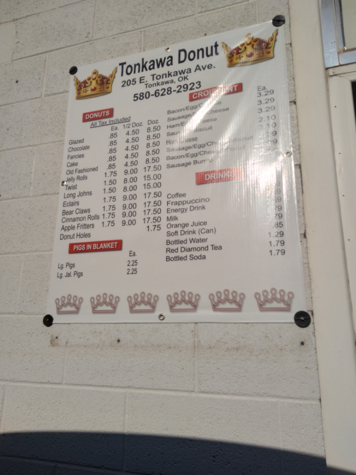 Daylight Donuts Menu
