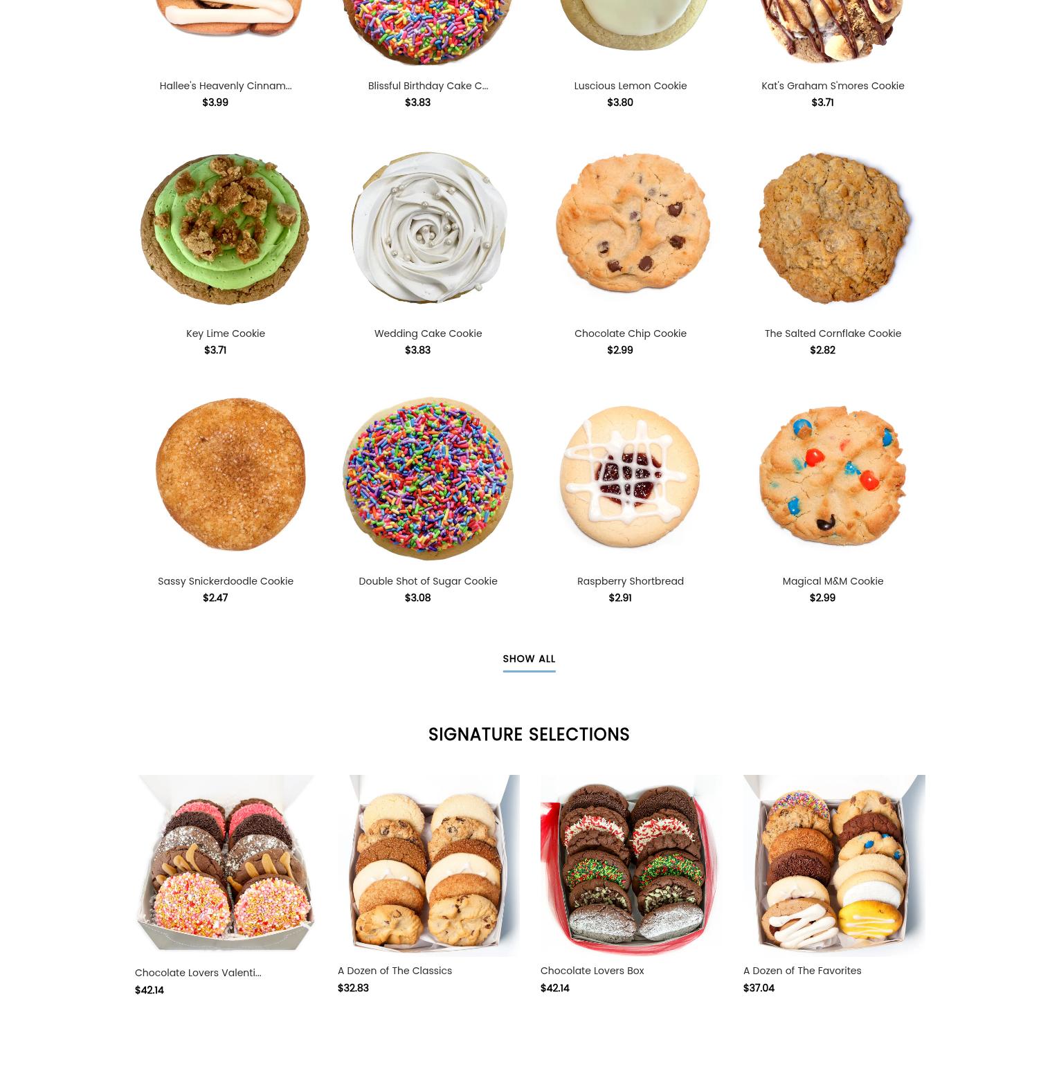 Barbee Cookies Menu