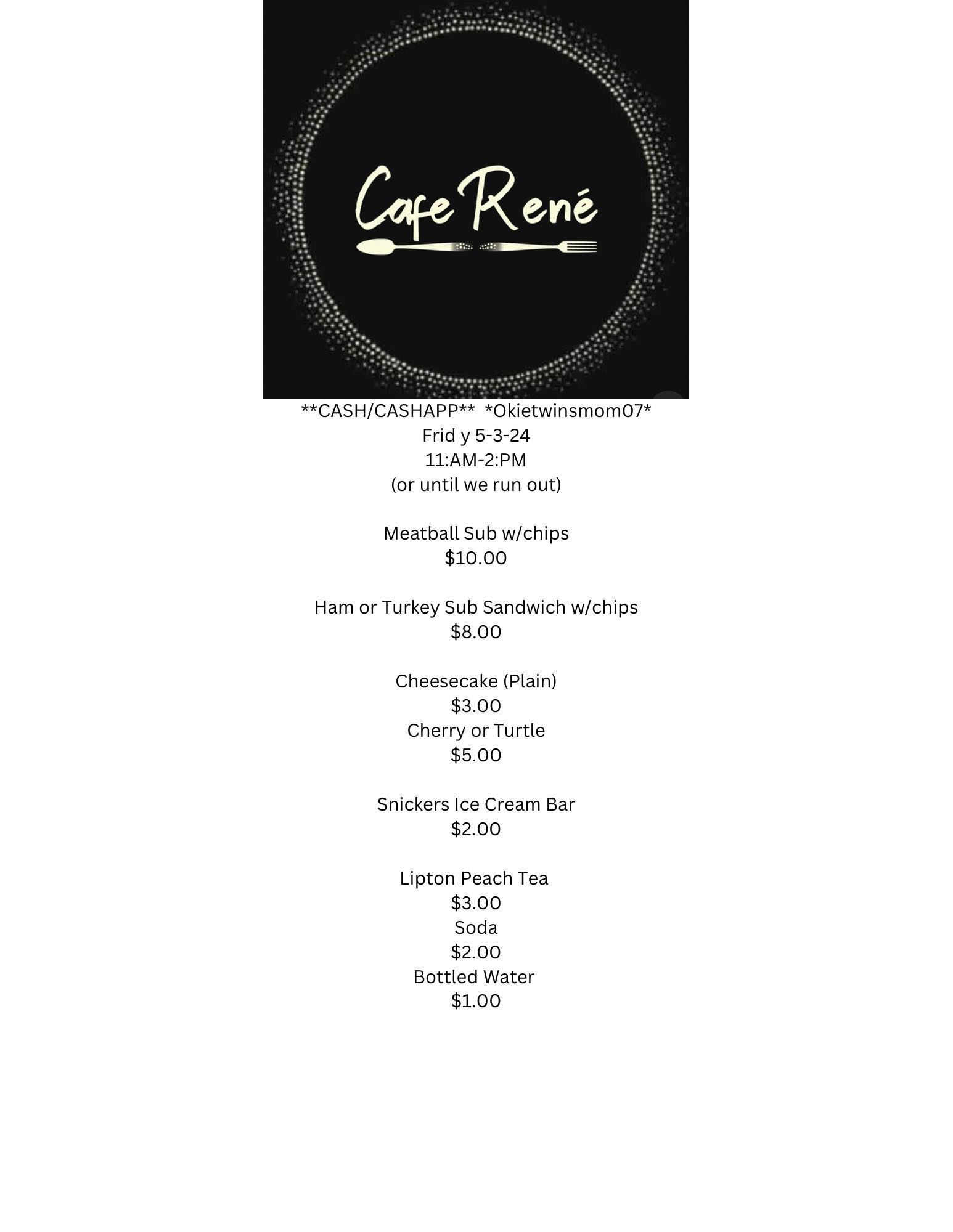 Cafe René Menu