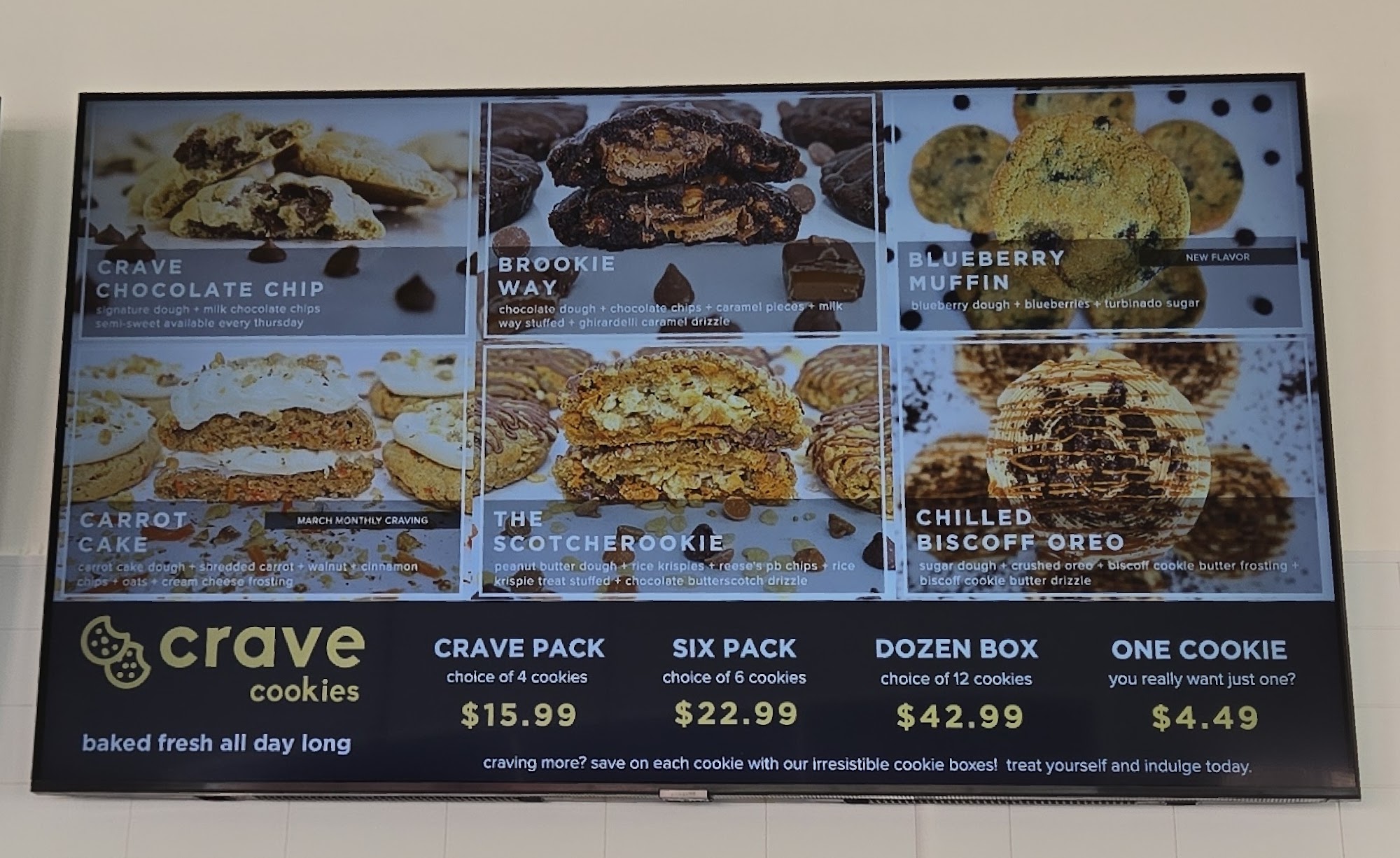 Crave Cookies Tulsa Menu