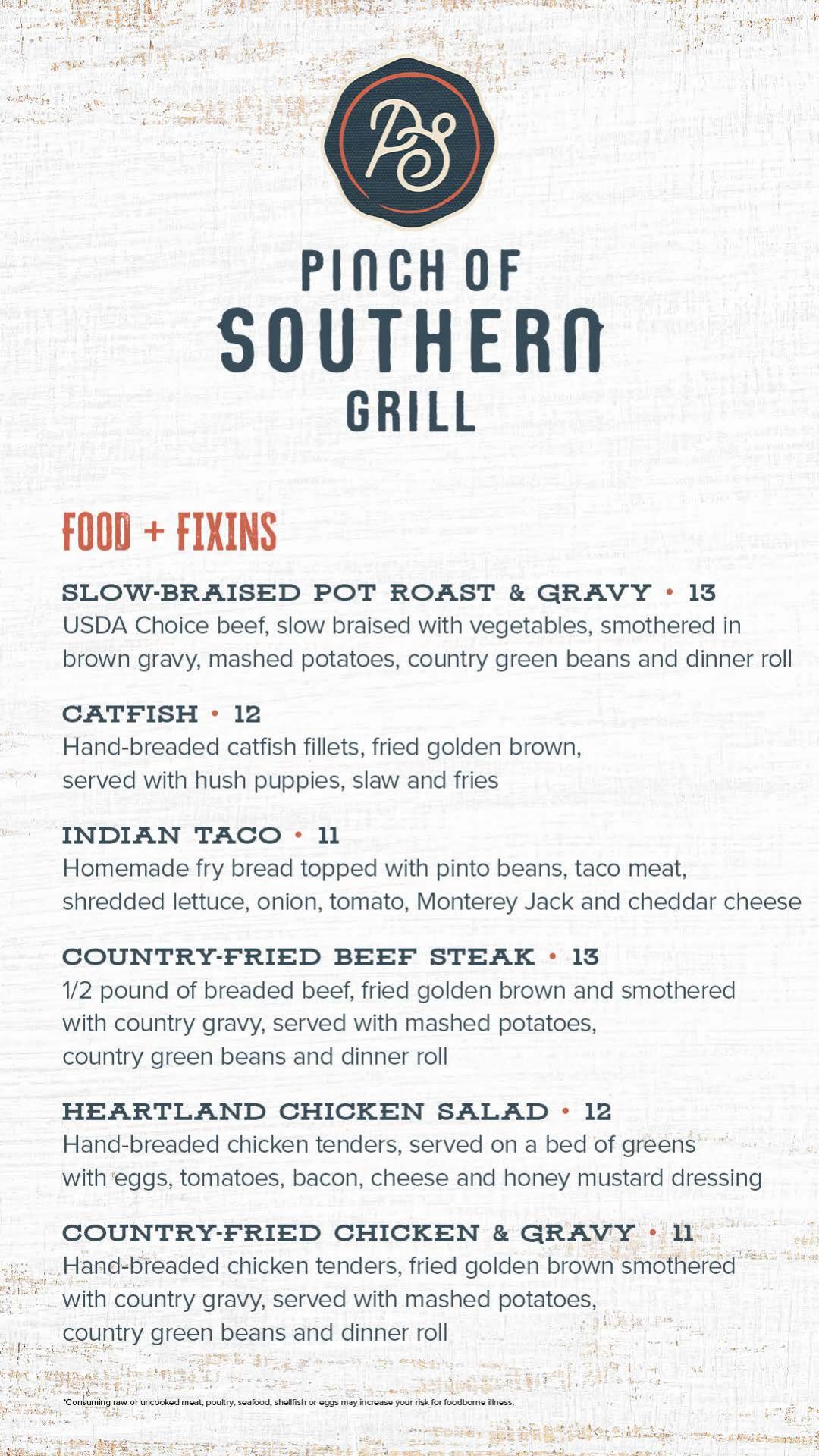 Pit Boss Smokehouse Menu