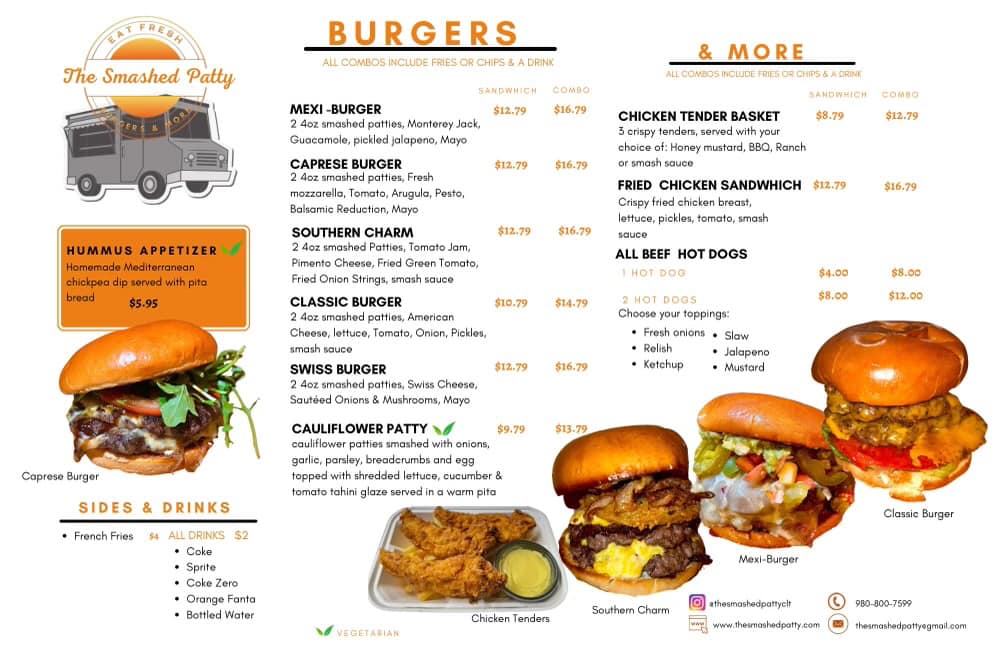 Smash Patty’s Food Trailer Menu
