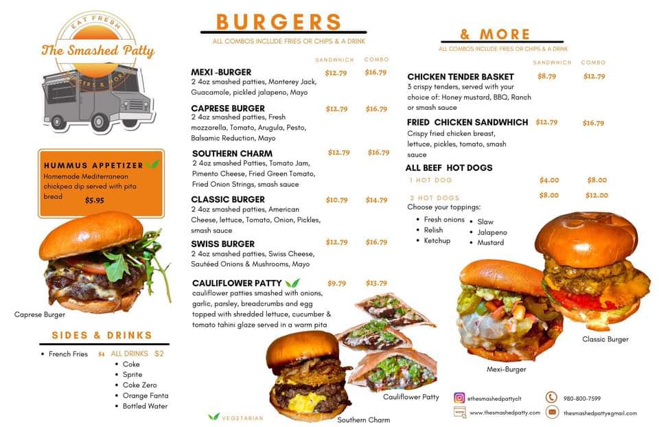 Smash Patty’s Food Trailer Menu