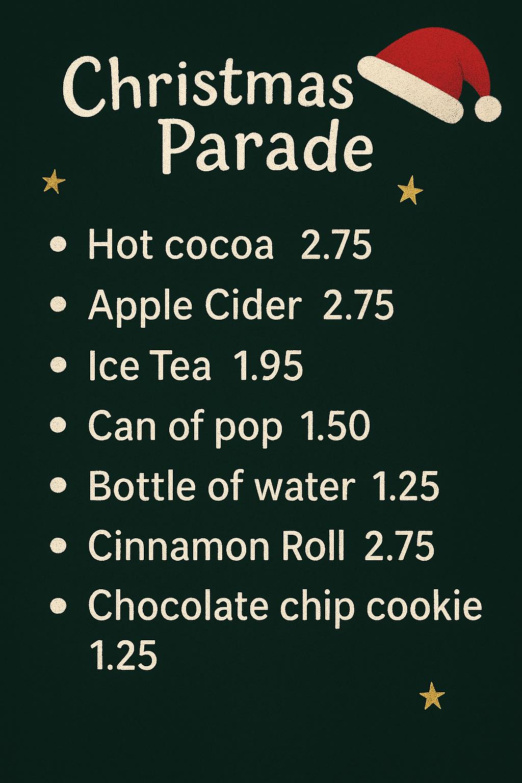 The Dawg Drive Thru Menu