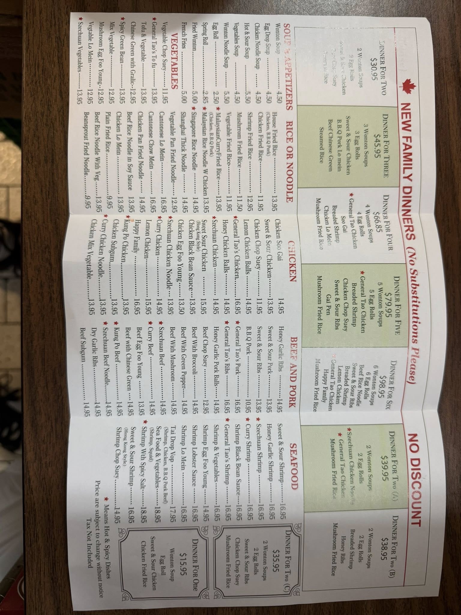 Ruby King Restaurant Menu