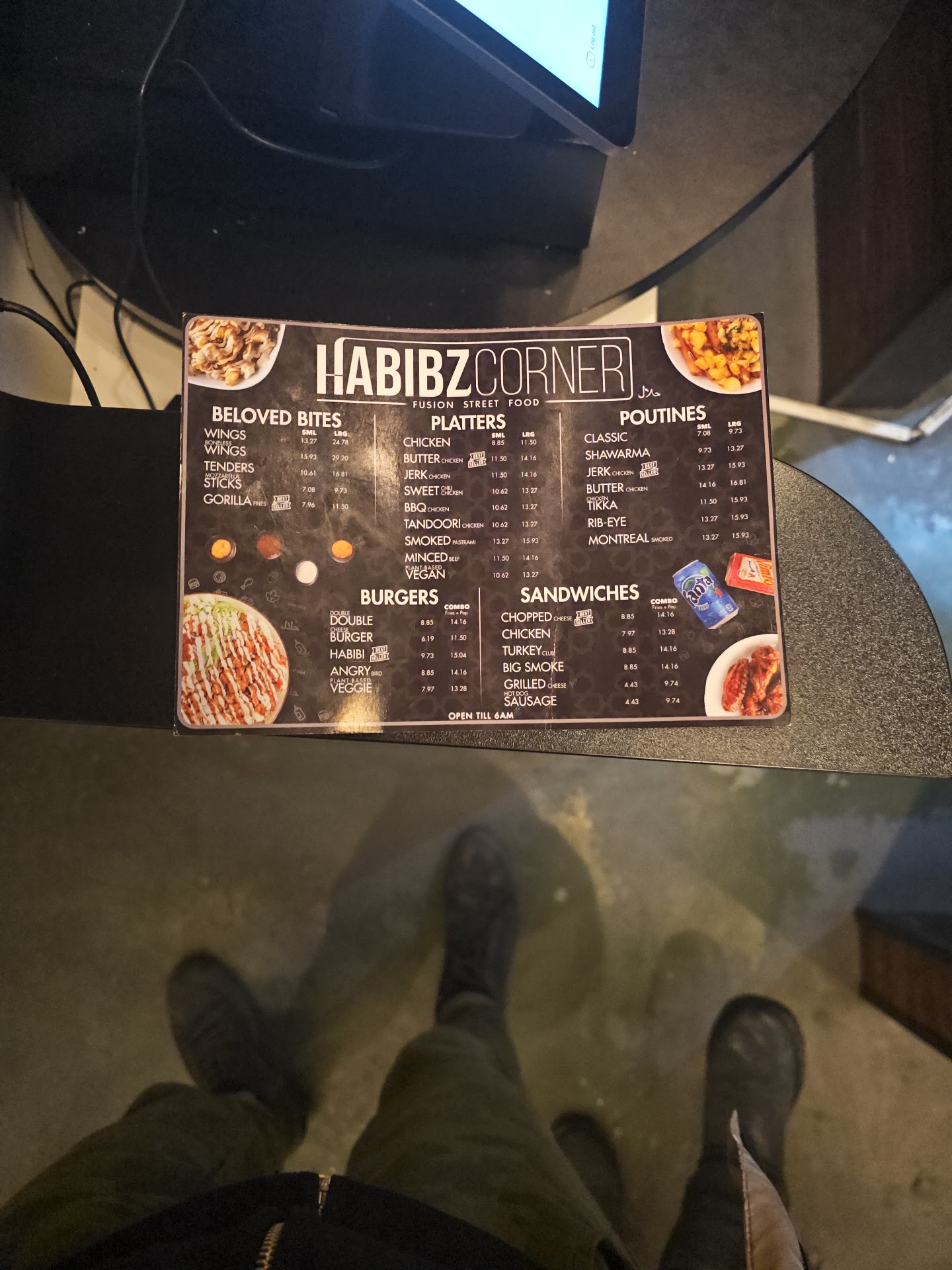 Habibz Corner Menu