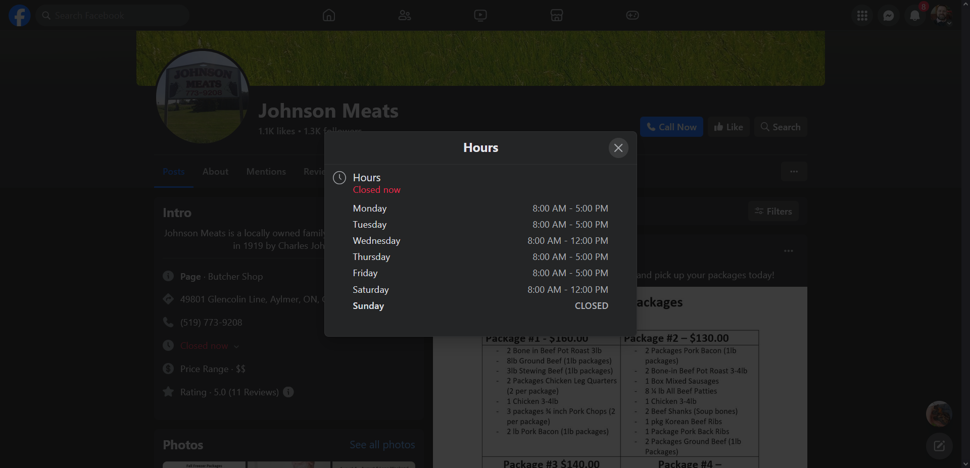 Johnsons Meats Aylmer