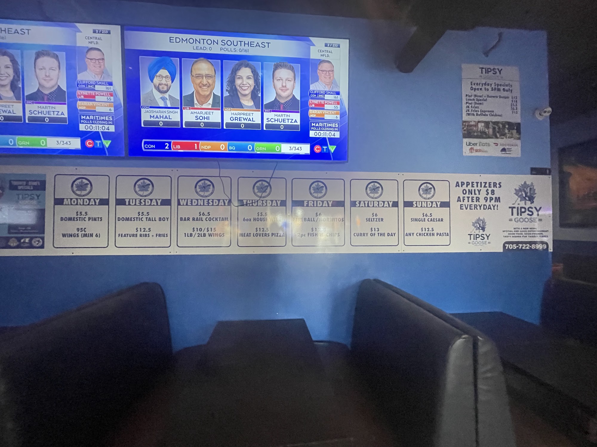 Tipsy Goose Barrie Menu