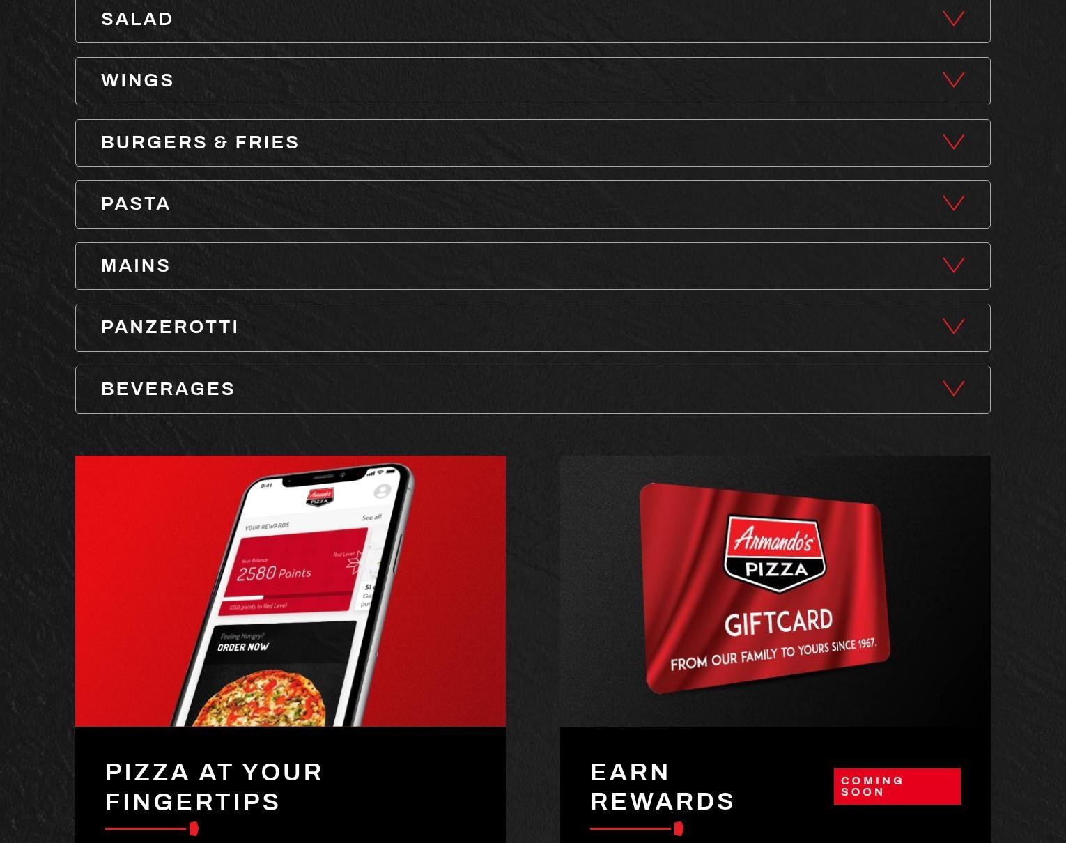 Armando's Pizza - Belle River Menu