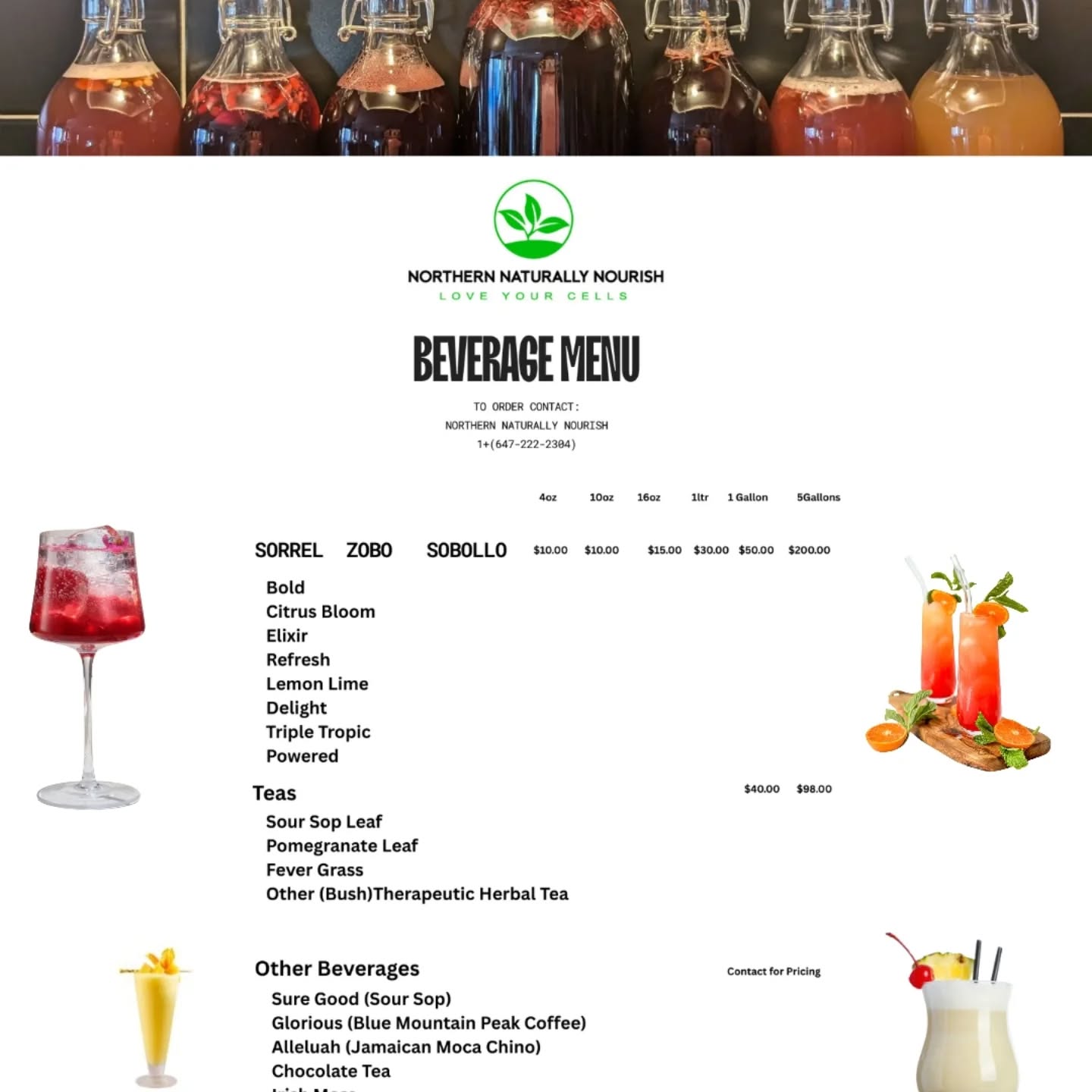 Naturally Nourish Menu