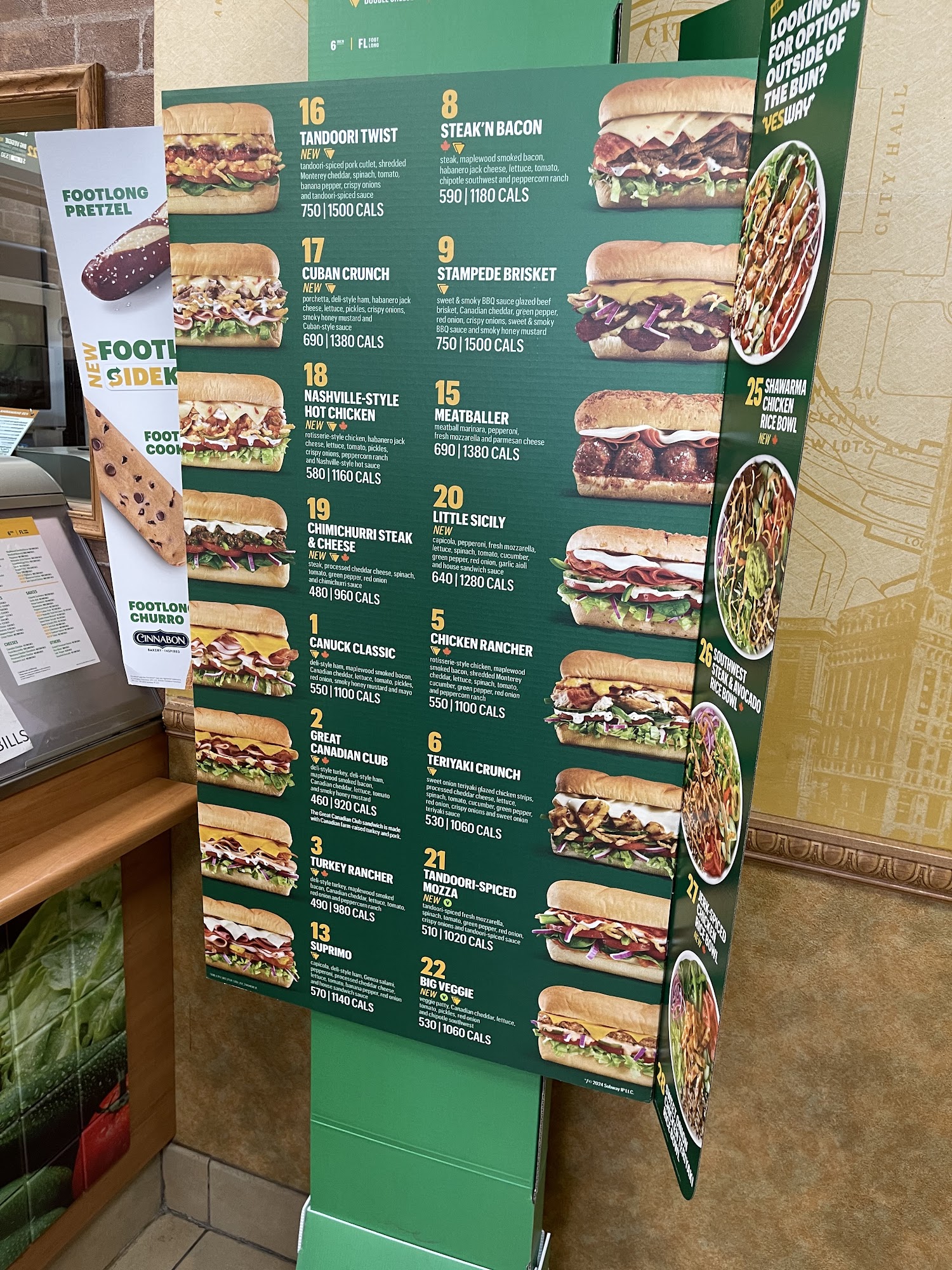 Subway Menu