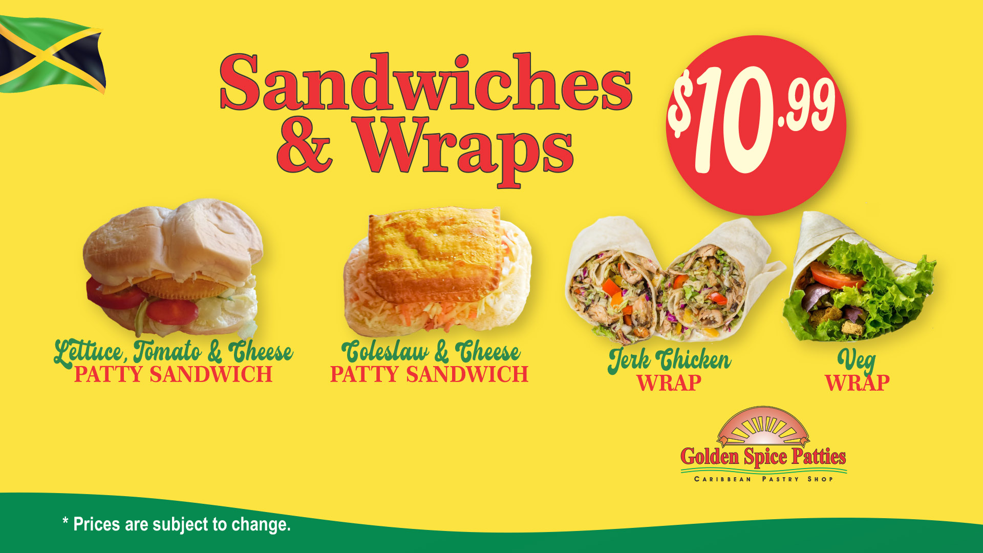 Golden Spice Patties Menu