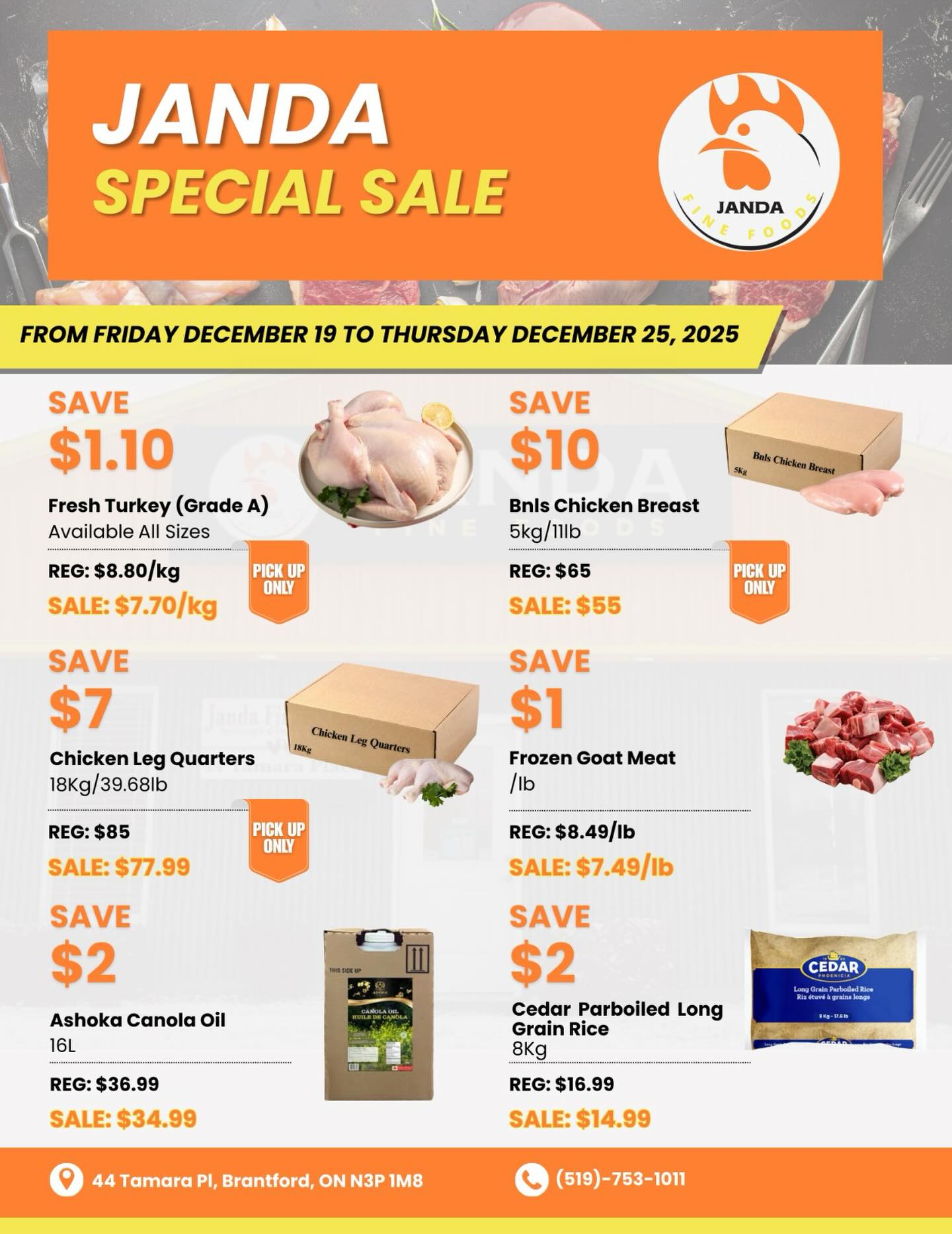 Janda Fine Foods Menu