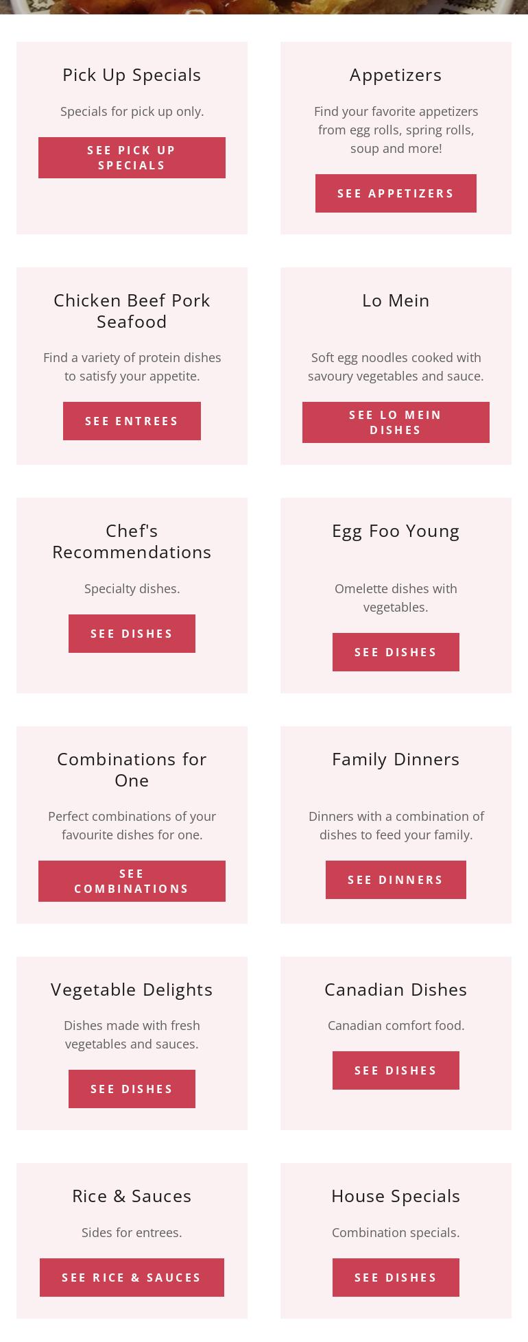 Chew's Restaurant Menu