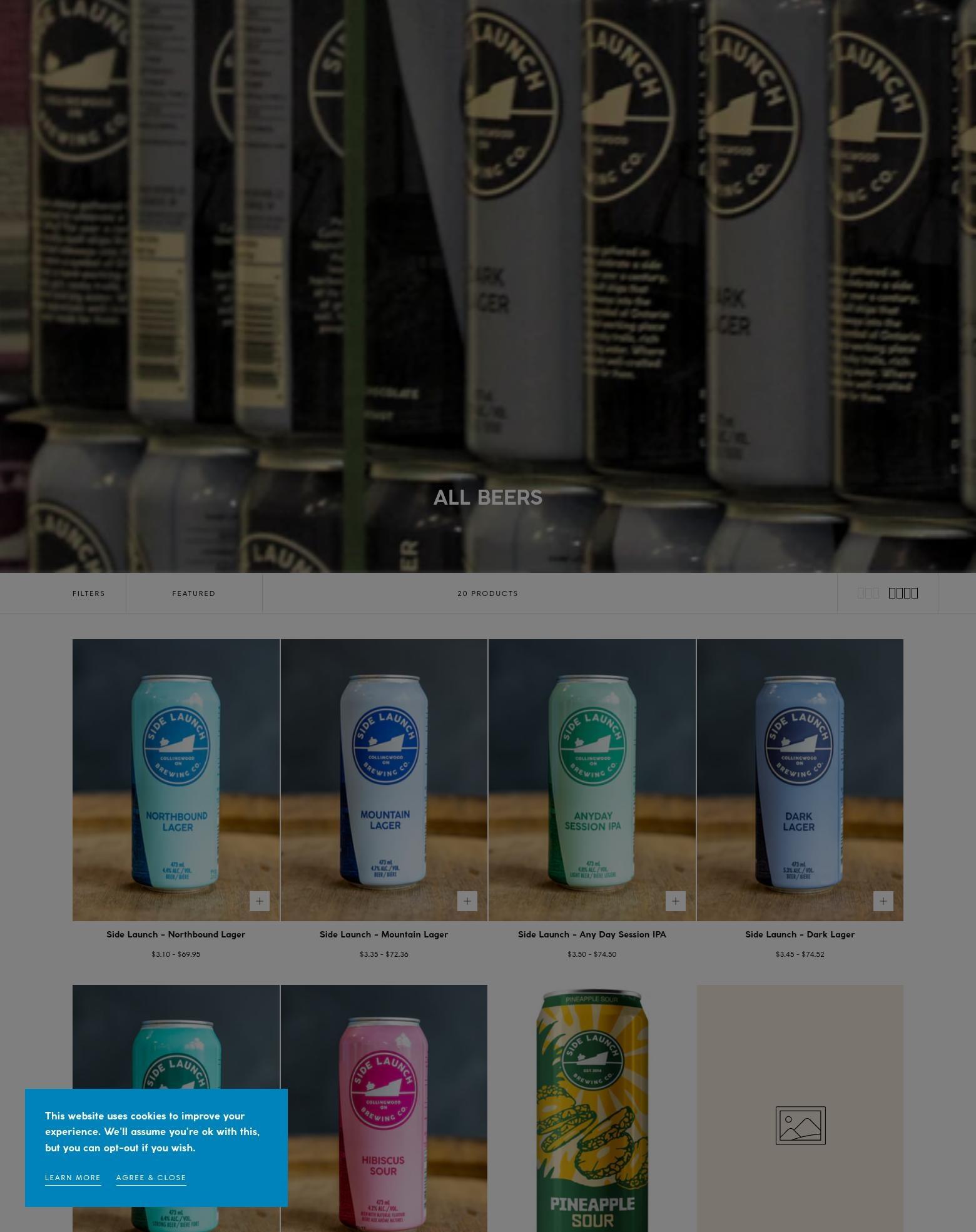 Side Launch Brewing Company Menu