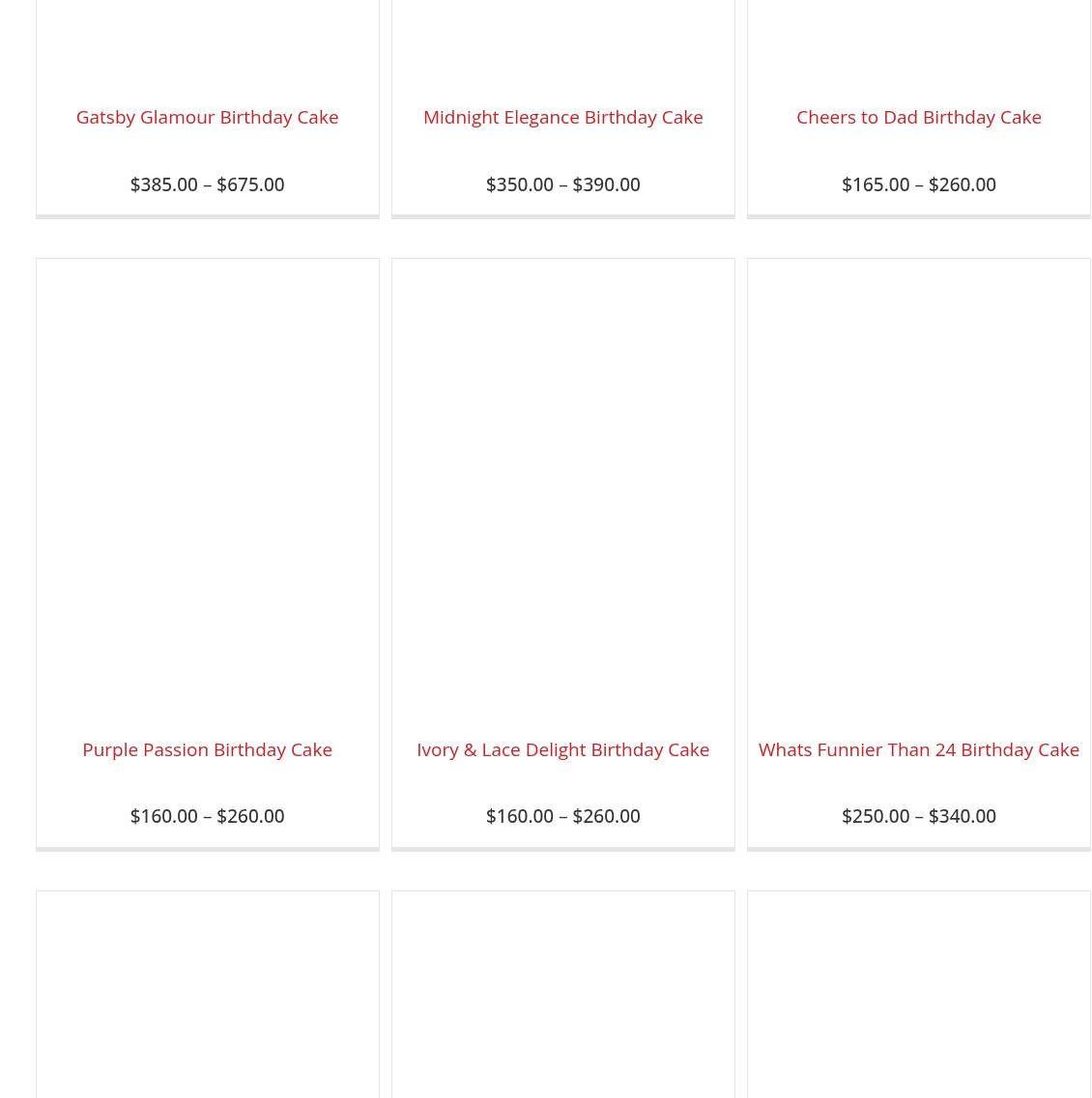 Just Temptations- Birthday & Wedding Cakes Vaughan Menu