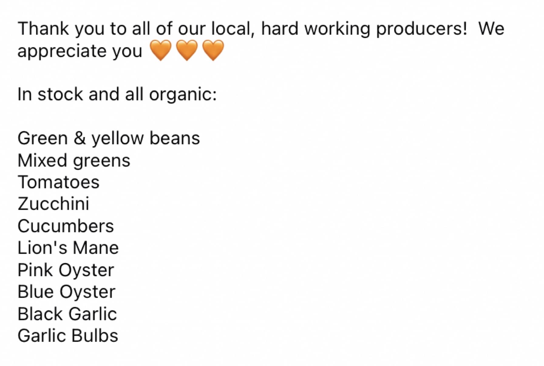 Sharyn's Pantry Menu