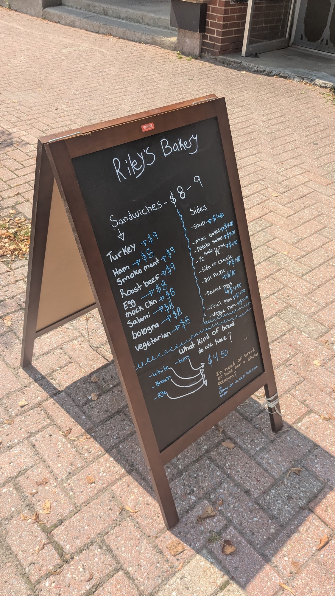 Riley's Bakery Menu