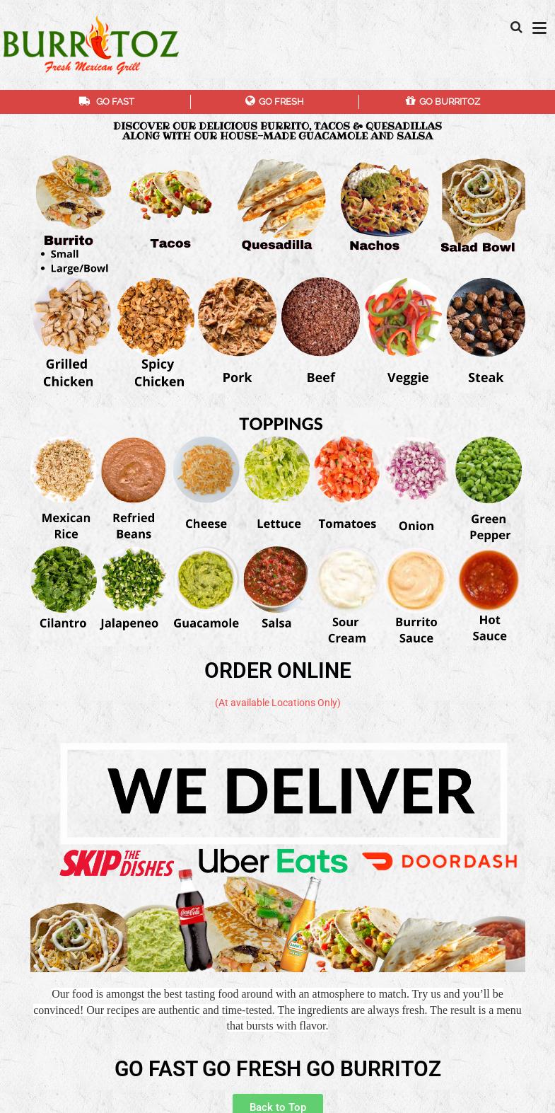 Burrito z Fresh Mexican Grill Menu