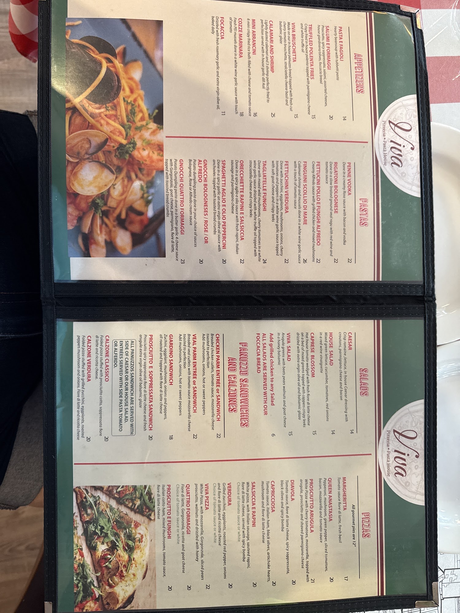 Viva Pizzeria & Pasta House Menu