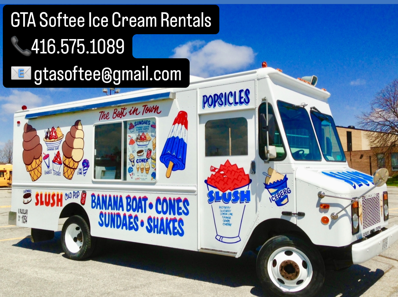 Corporate Event Rentals-Toronto Ice Cream Trucks - GTA SOFTEE INC Menu