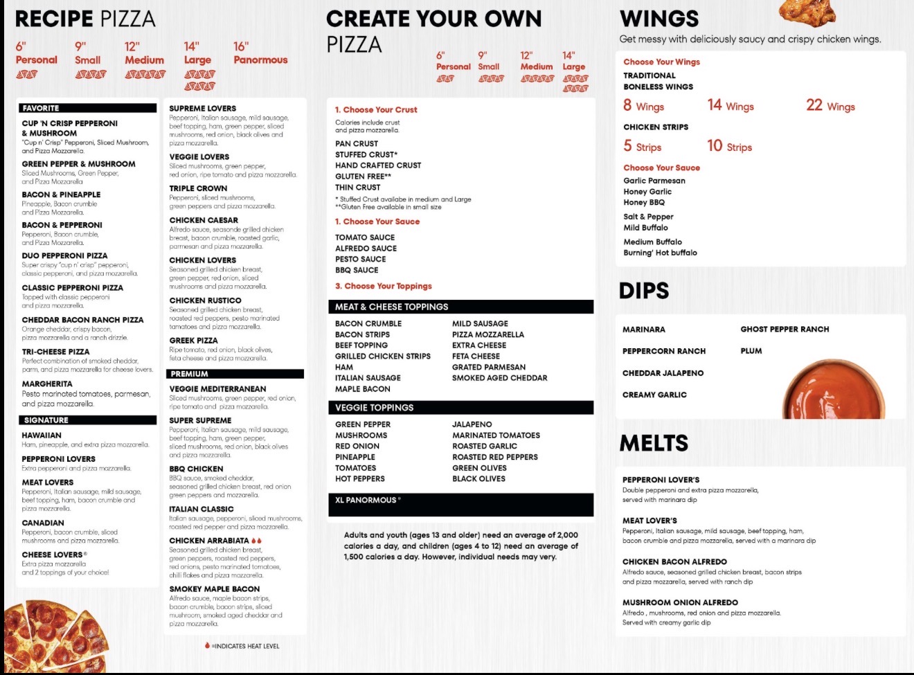 Pizza Hut Forest Menu