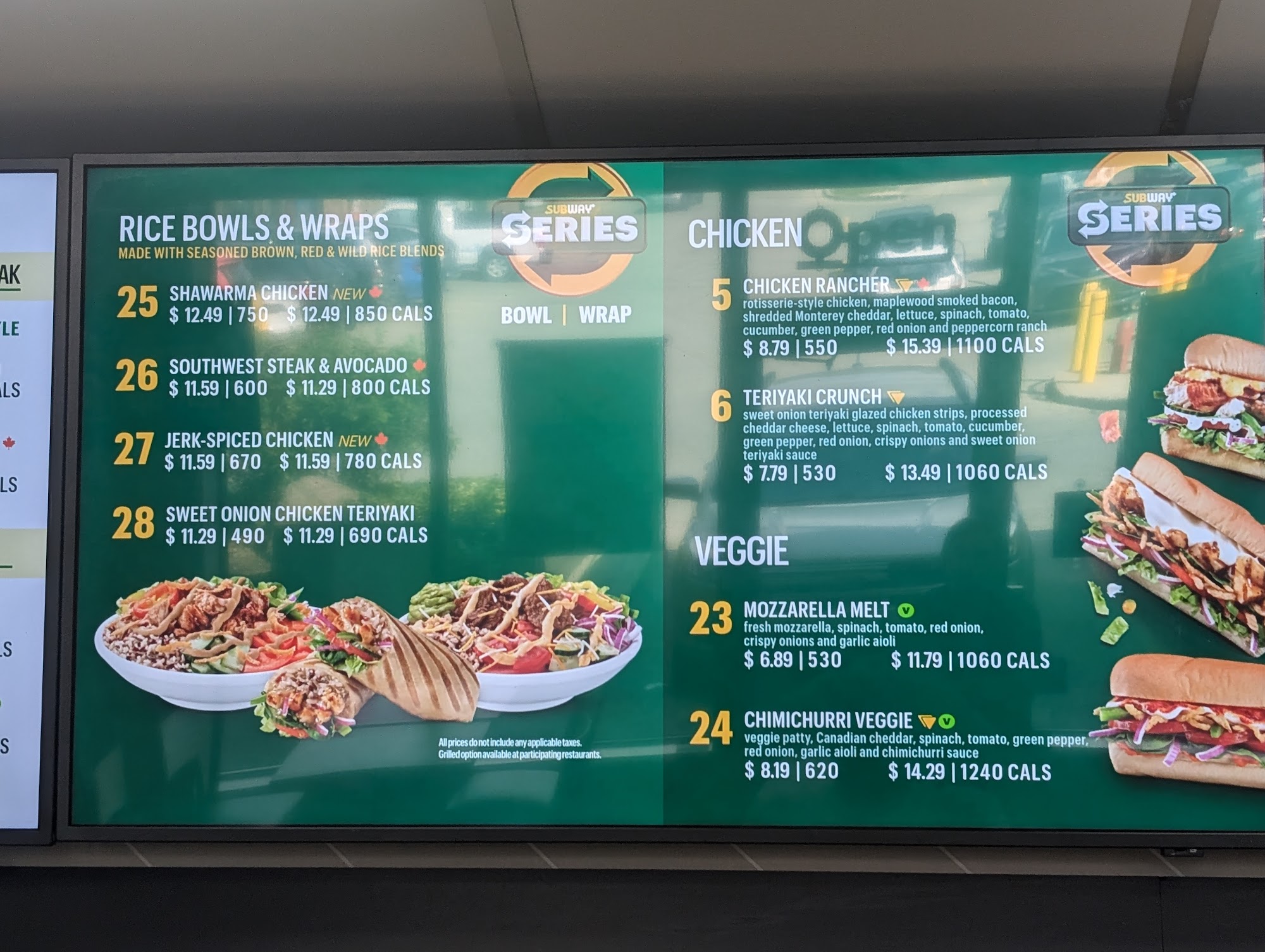 Subway Menu