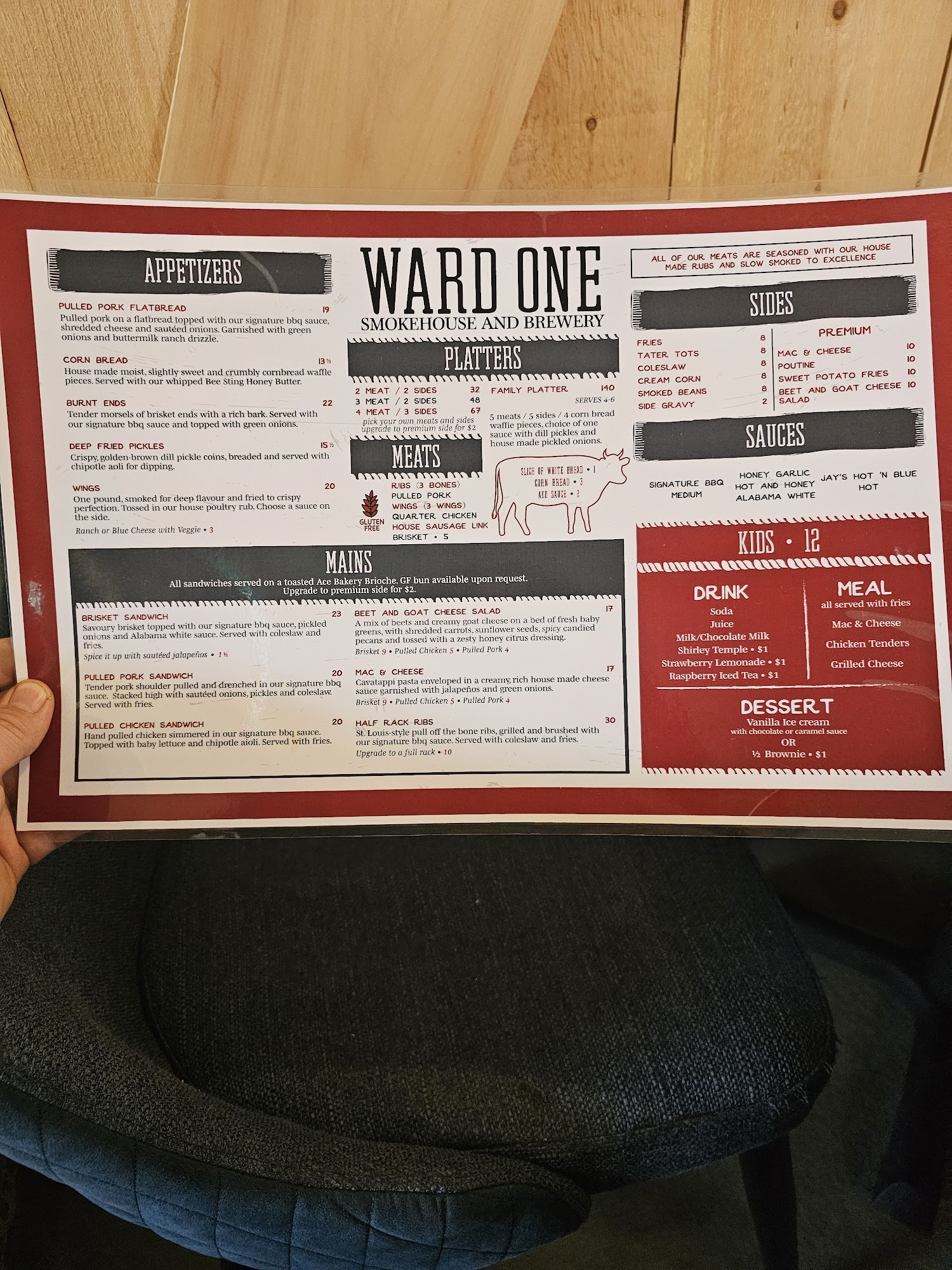 Ward 1 Brewing Co. Menu