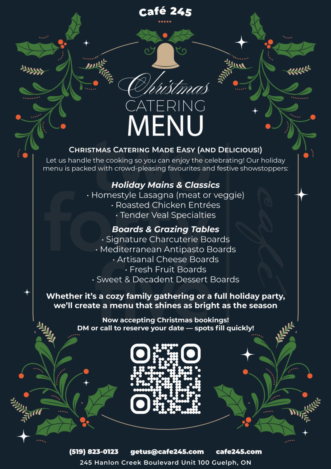 Cafe Two Forty Five Menu