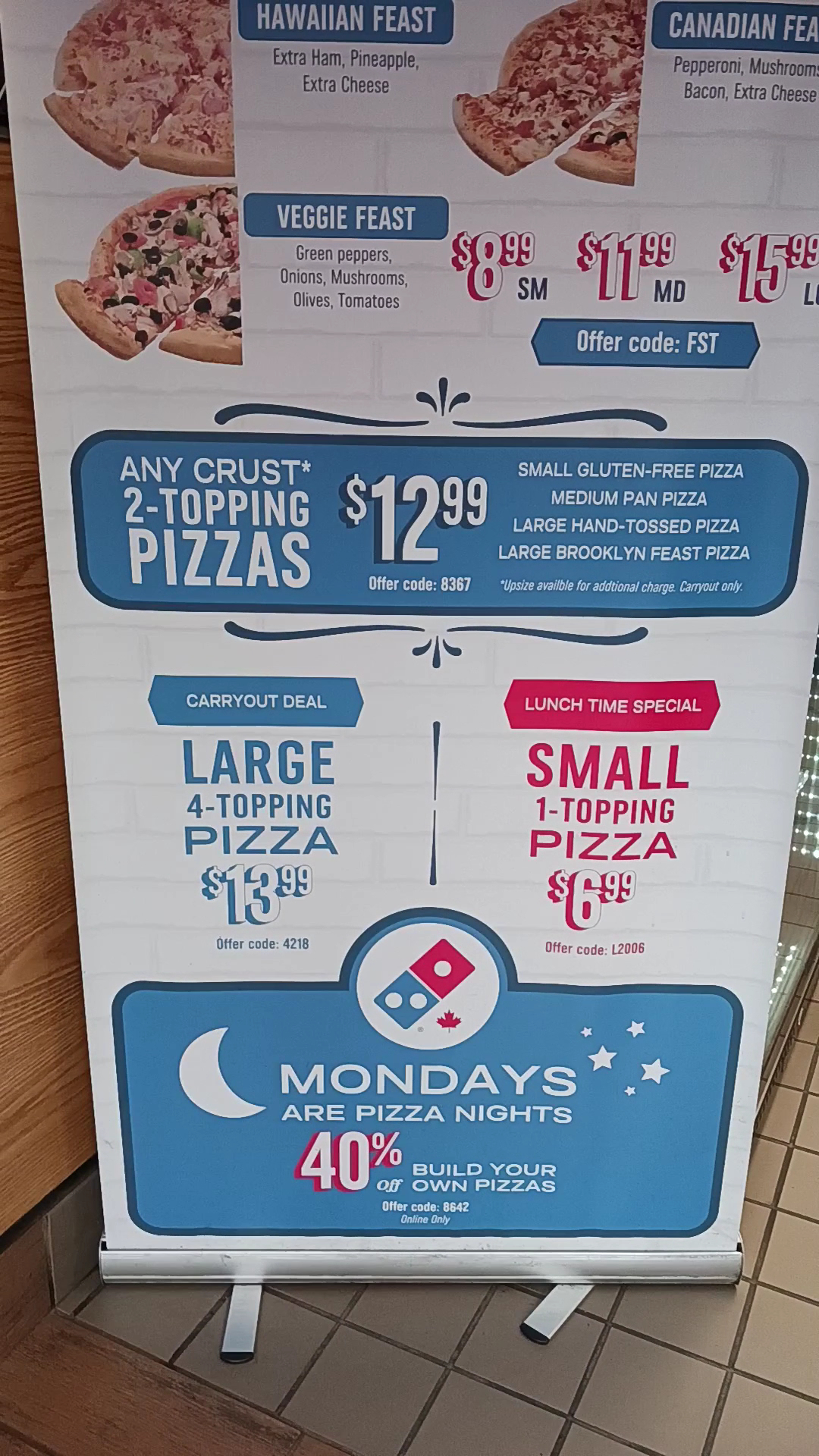 Domino's Pizza Menu