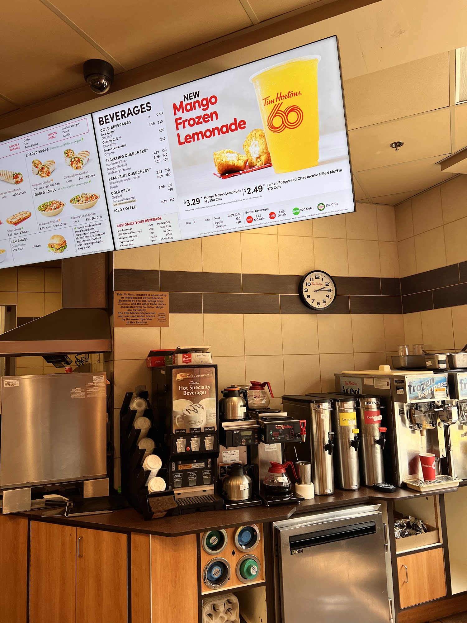 Tim Hortons Menu