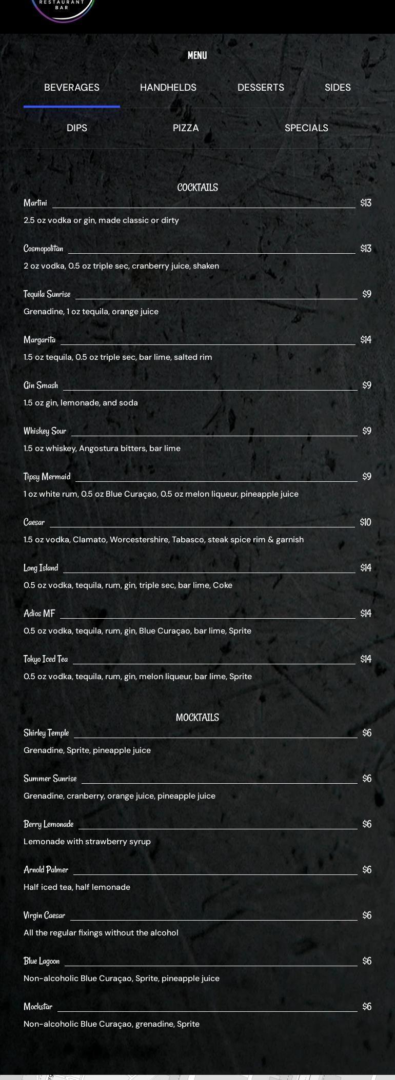 The Well Menu