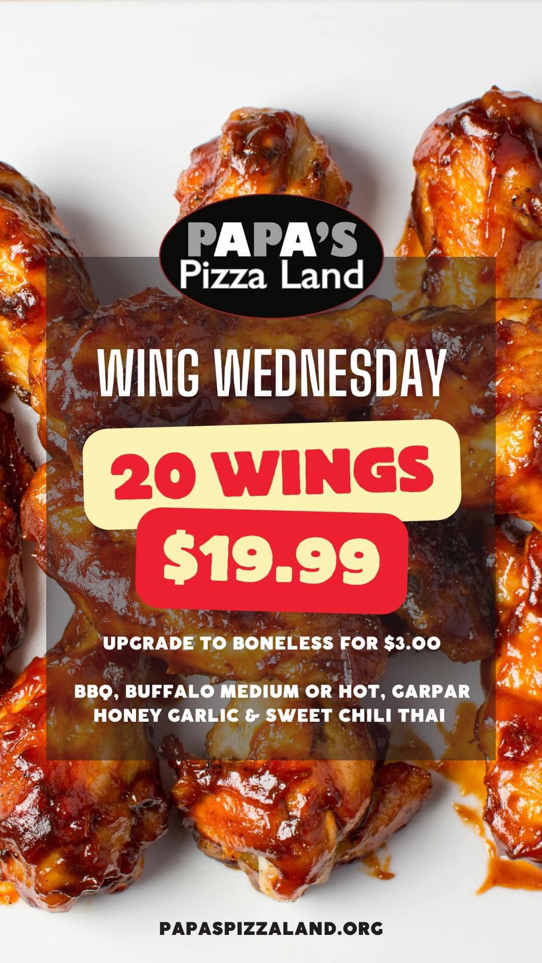 Papa's Pizza Land Lindsay Menu