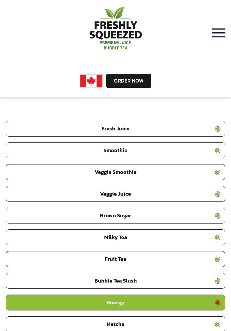 Freshly Squeezed Menu