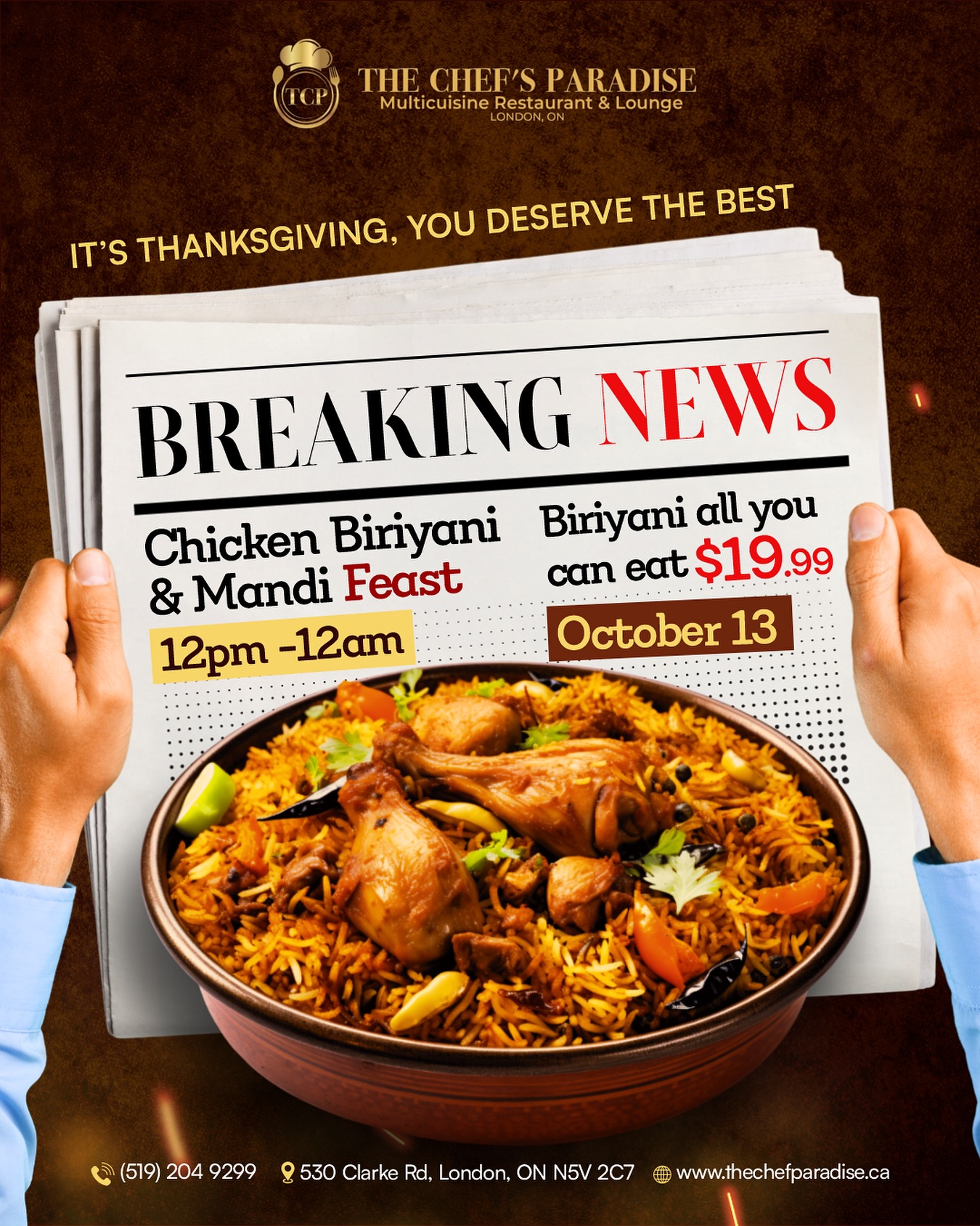 The Chef's Paradise Multi Cuisine Restaurant Menu